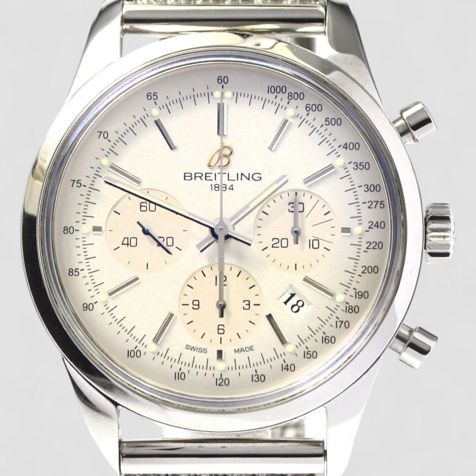 Transocean Chronograph Silver Dial Automatic Men's Watch