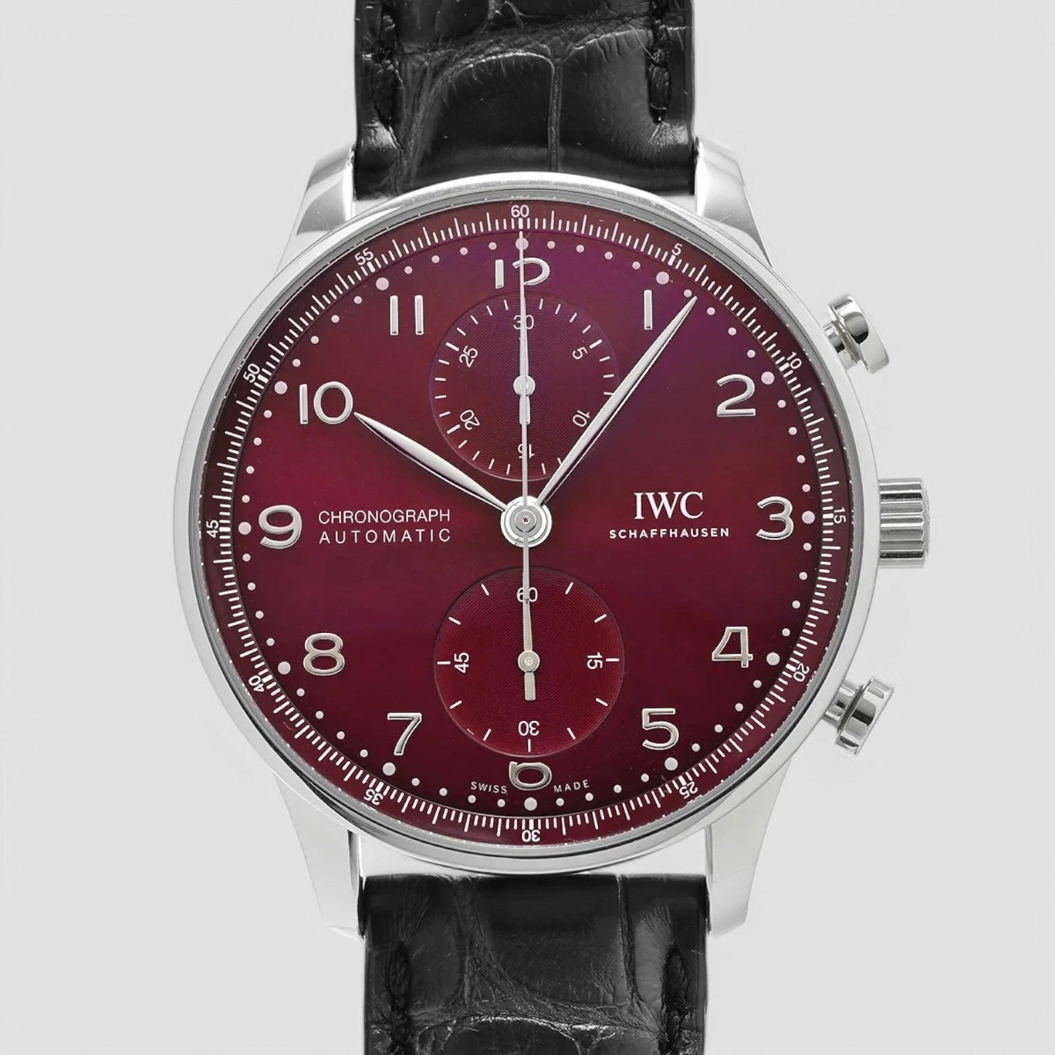 Portugieser Chronograph SS Red Burgundy Dial