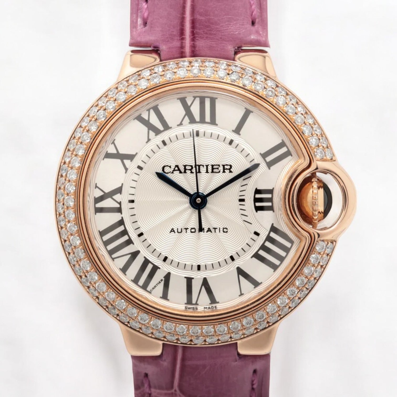 Ballon Bleu - Diamond Bezel Rose Gold Silver Dial 33 mm