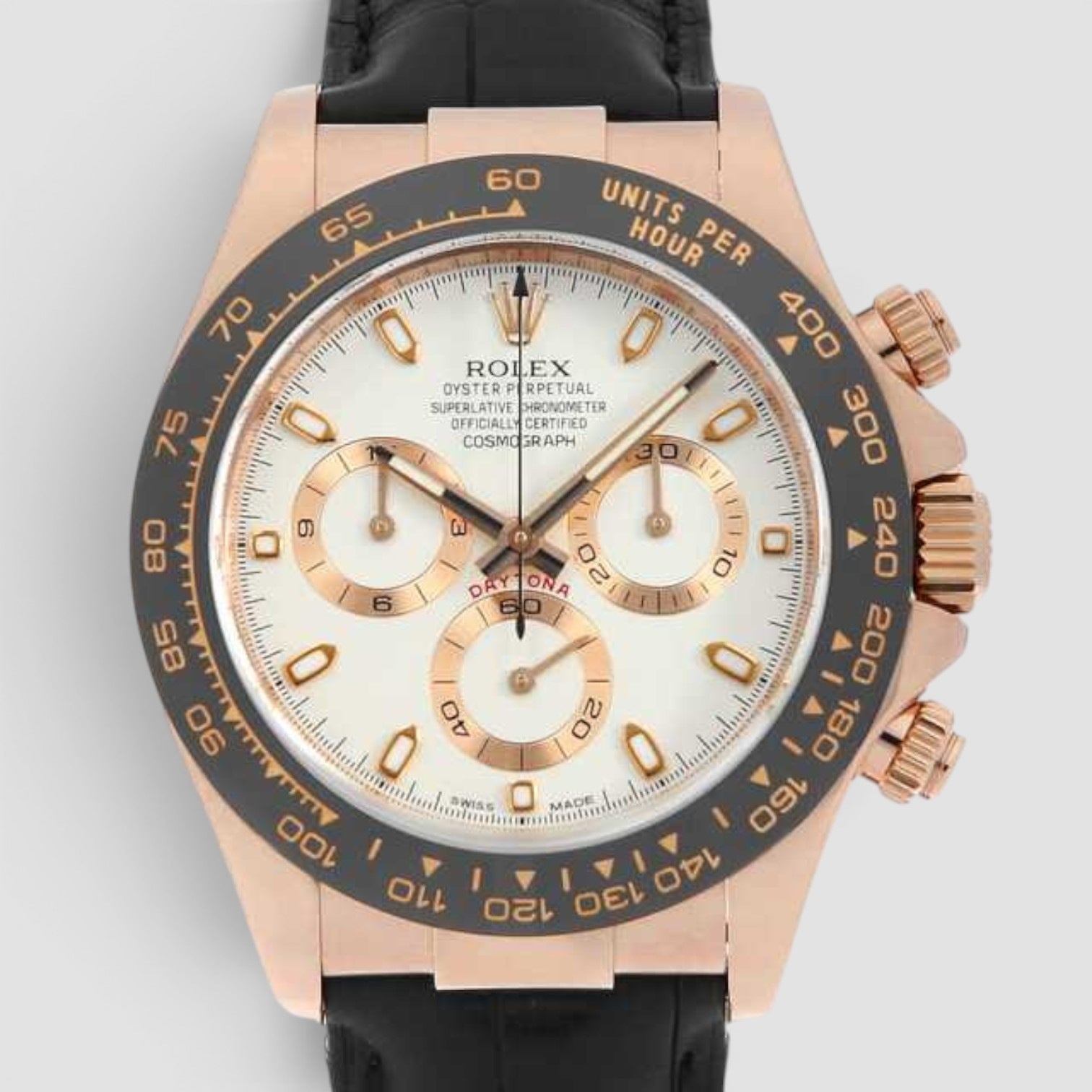 Cosmograph Daytona 18K Everose Gold Ivory Dial Black Cerachrom Bezel