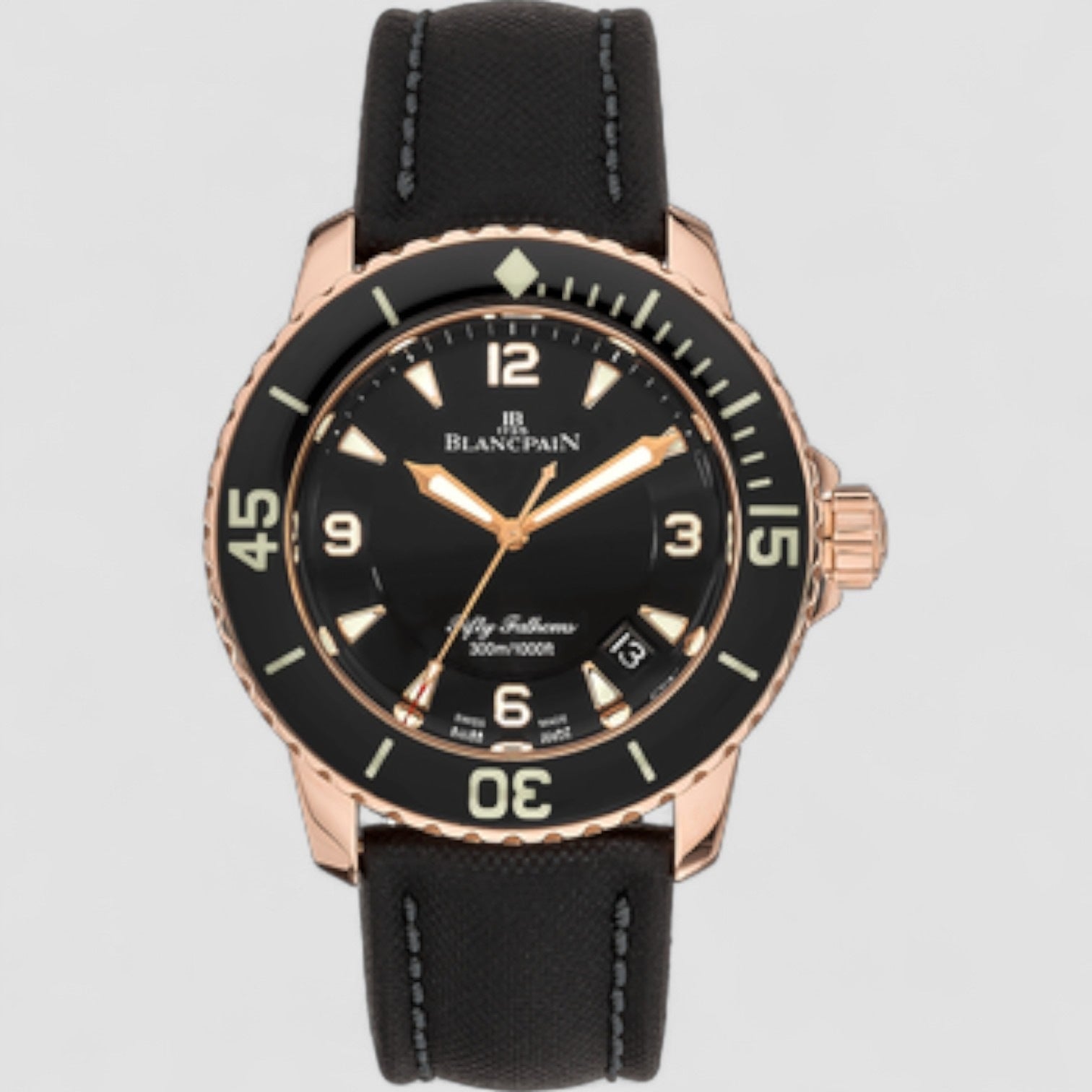 Fifty Fathoms 18K Rose Gold Black Dial