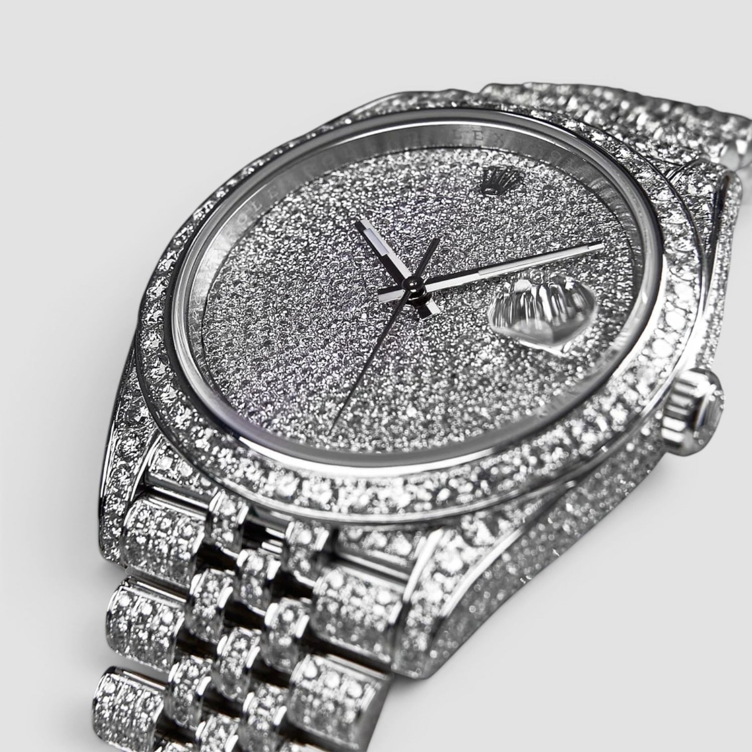 Datejust 41mm Stainless Steel Fully Custom Diamond-Set "Covert" Dial