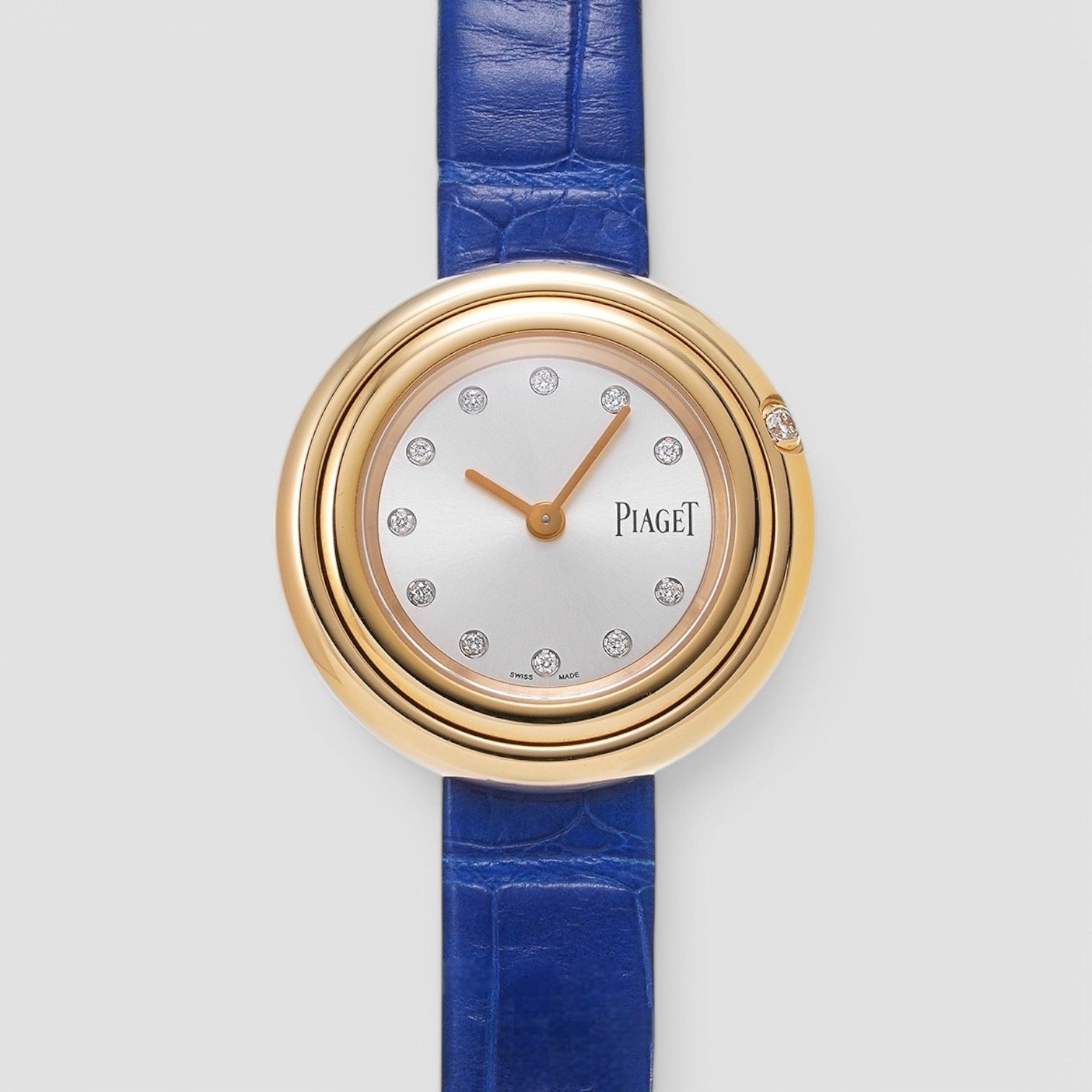 Possession Diamond Silver Dial Ladies 18K Rose Gold Leather Watch