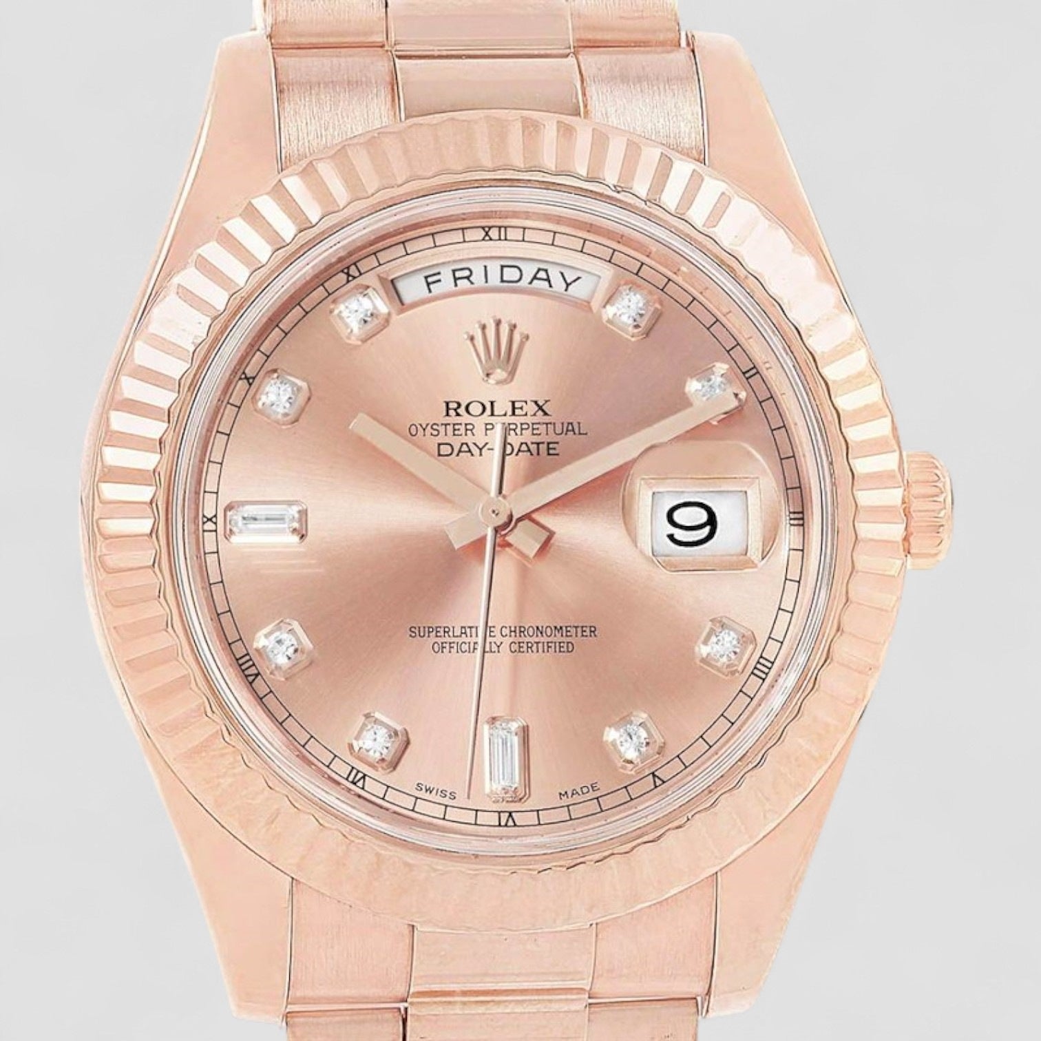Day-Date II 41 President EveRose Gold Diamond Mens Watch