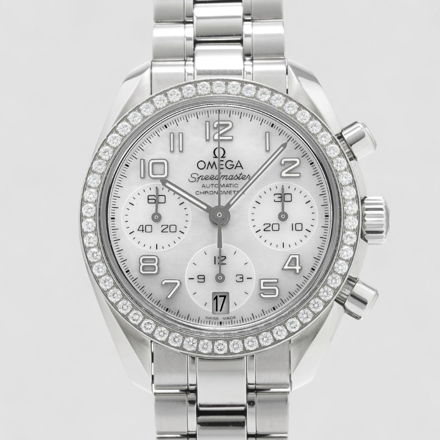 Speedmaster Automatic White Shell Ladies Watch