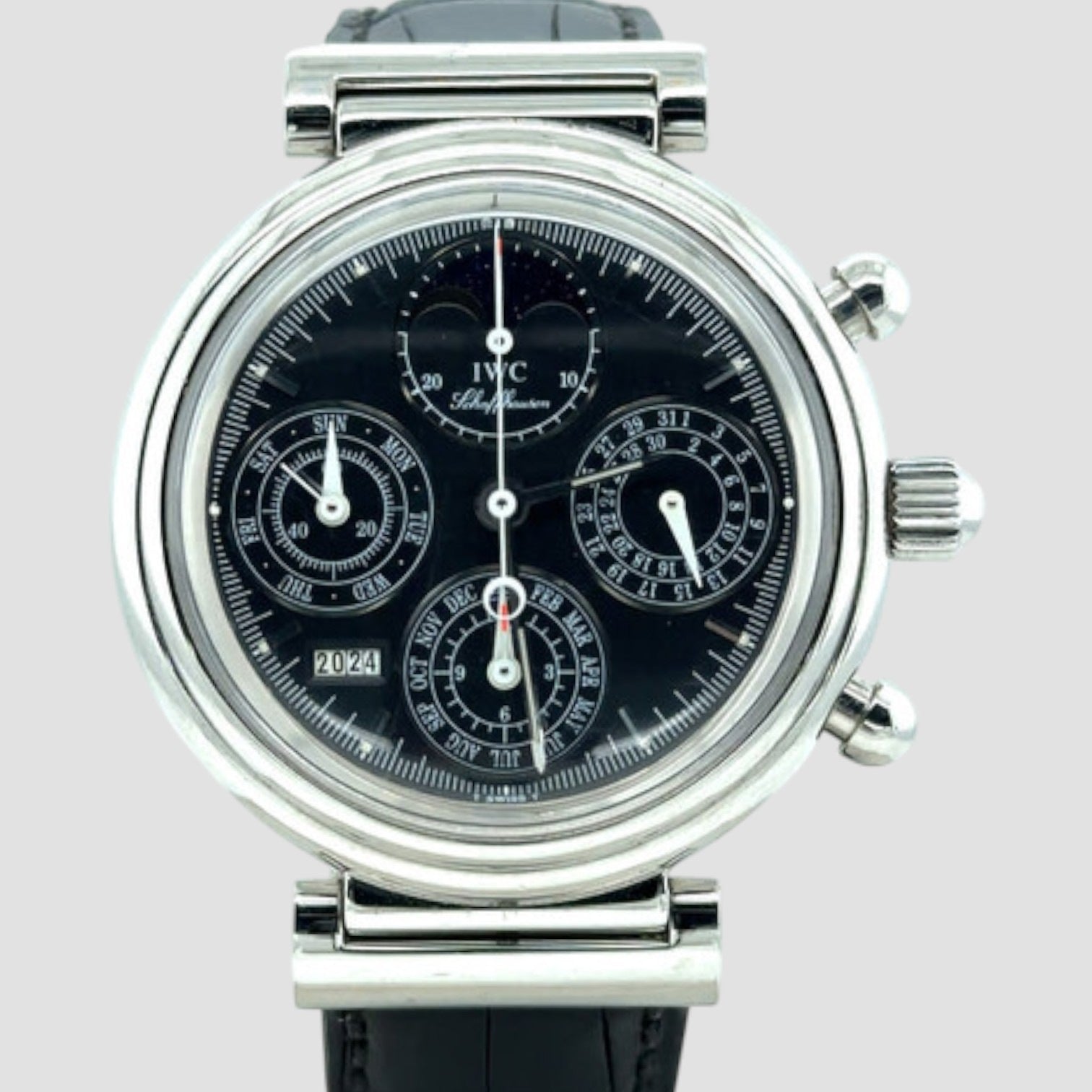IWC Da Vinci Perpetual Chronograph Black SS / Alligator IW375030