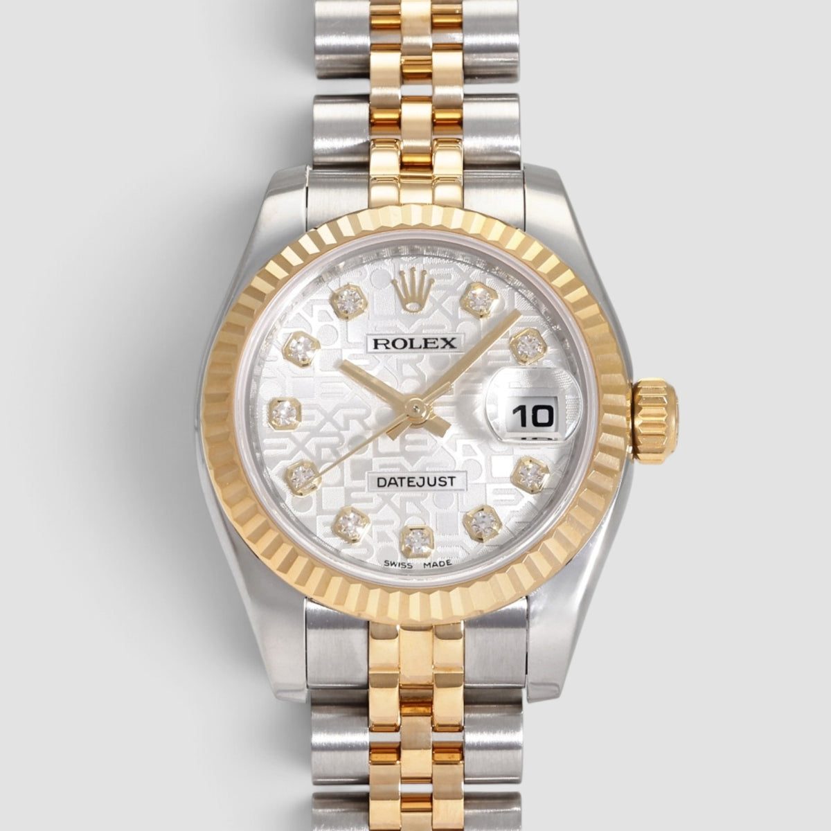 Lady-Datejust 26 Silver Computer Diamond Dial Jubilee
