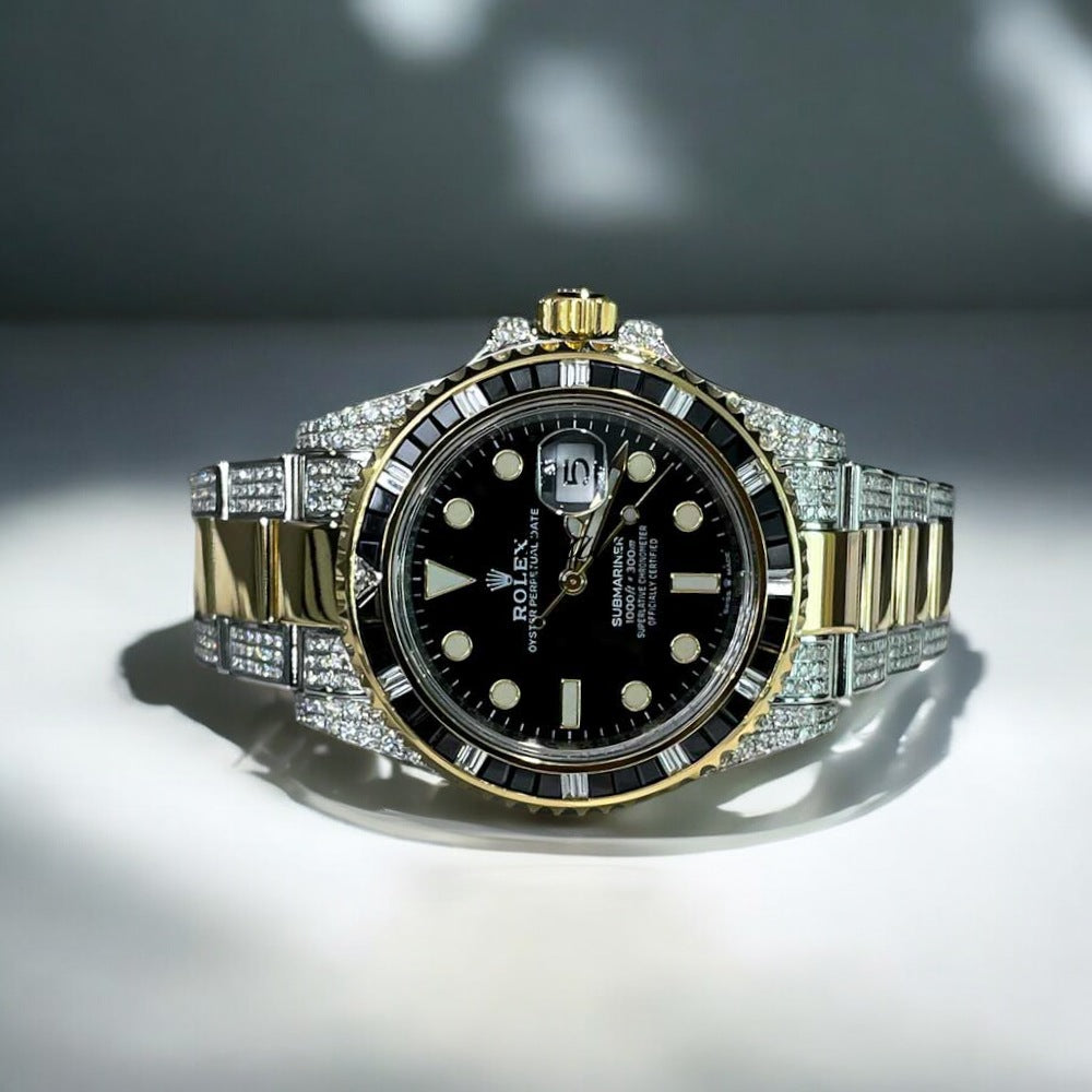 Submariner Date – Oyster – Custom Diamond & Black Onyx Bezel - Iced out