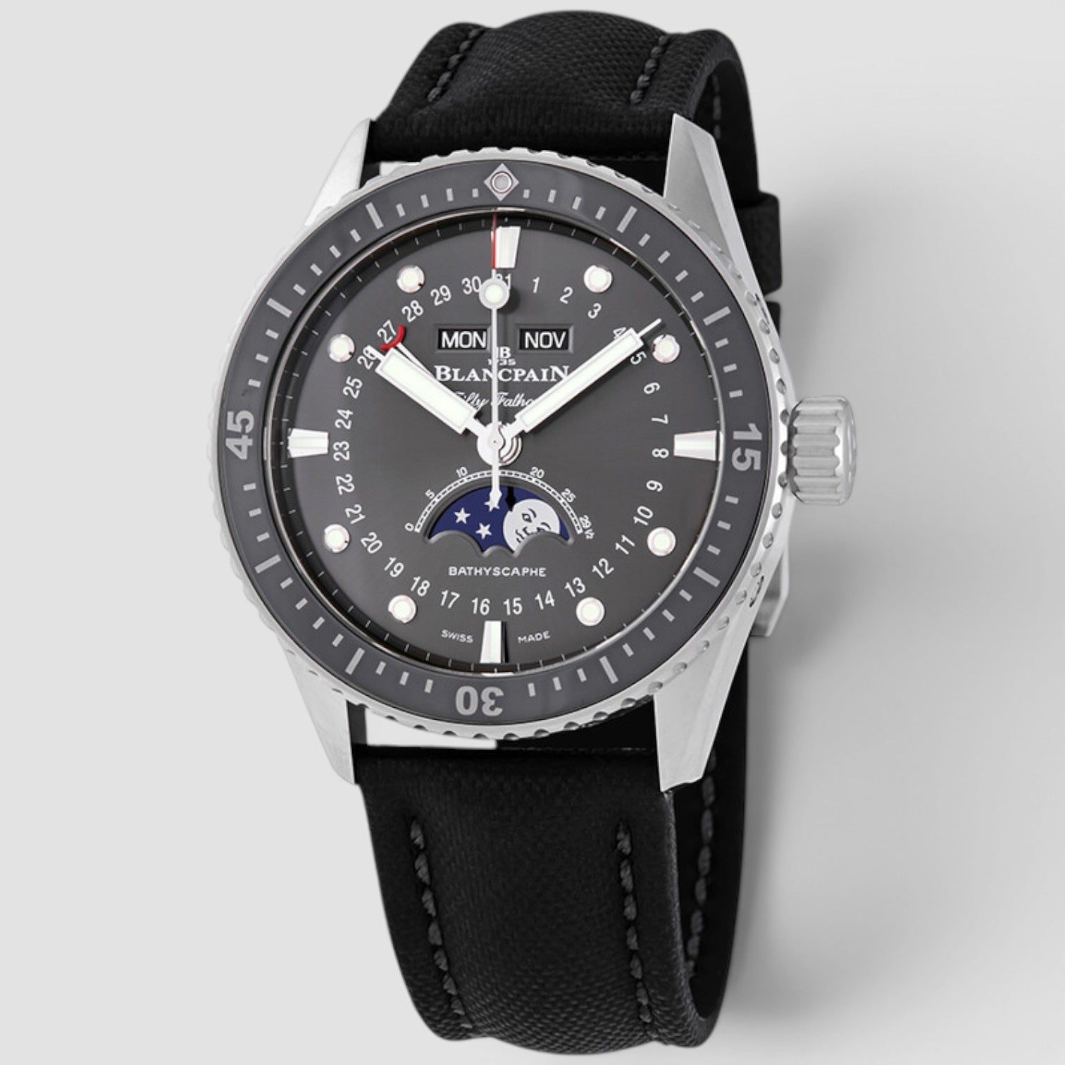 Blancpain Fifty Fathoms Bathyscaphe Quantième Complet 43mm Steel Grey Dial