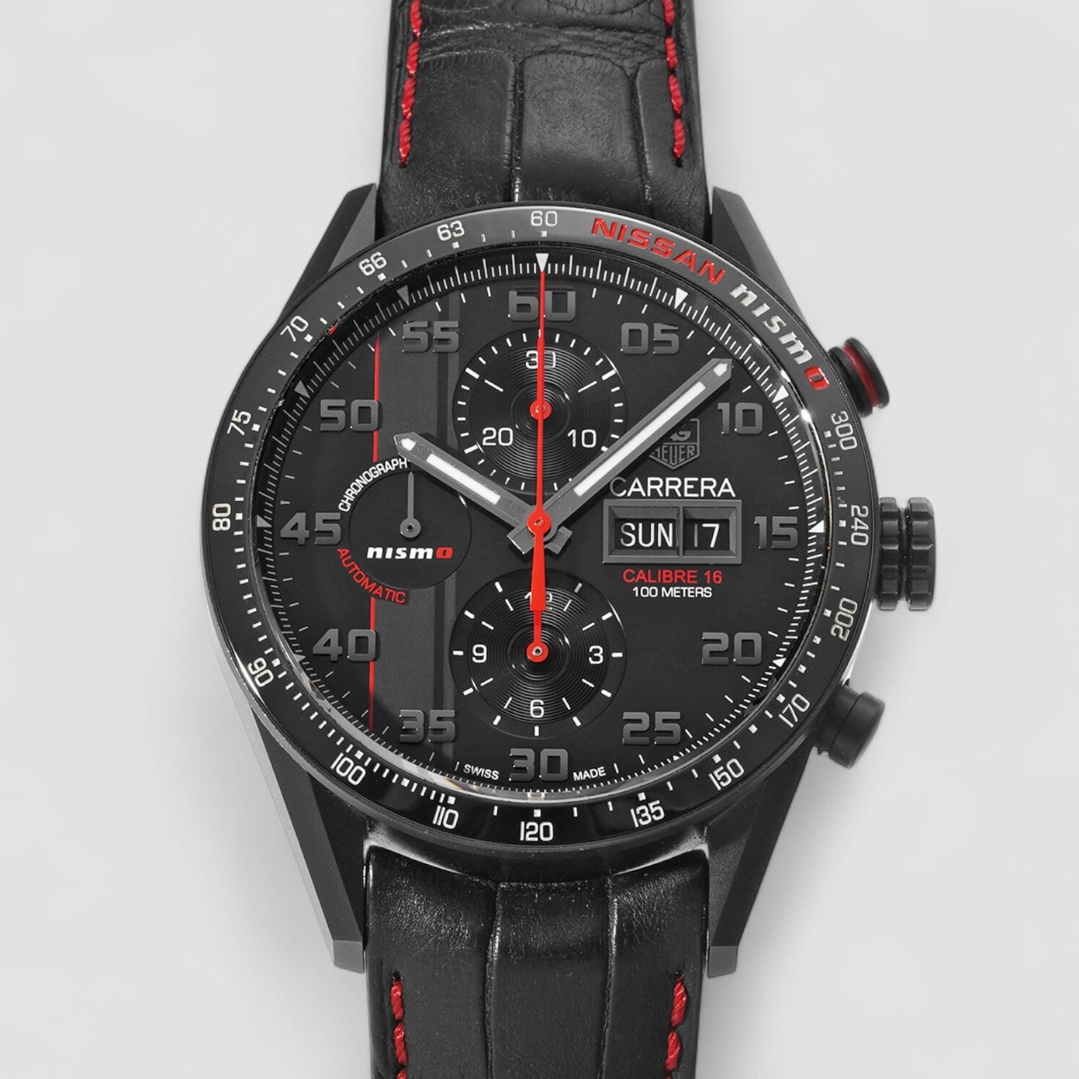 Heuer Carrera Day Date Special Edition Nissan NISMO Mens Watch