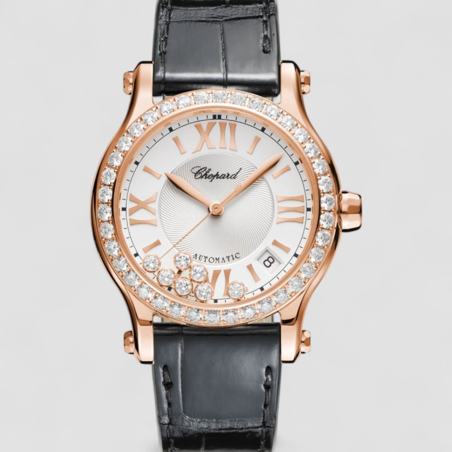 Happy Sport Silver Guilloche Dial Ladies Watch