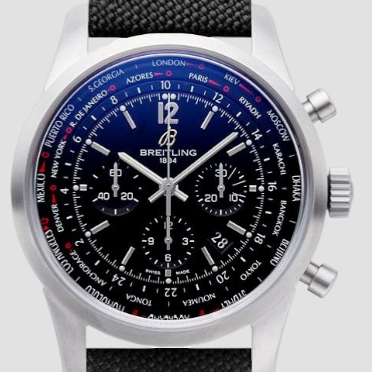 Transocean Chronograph Czarny/Tkanina Ø46 mm