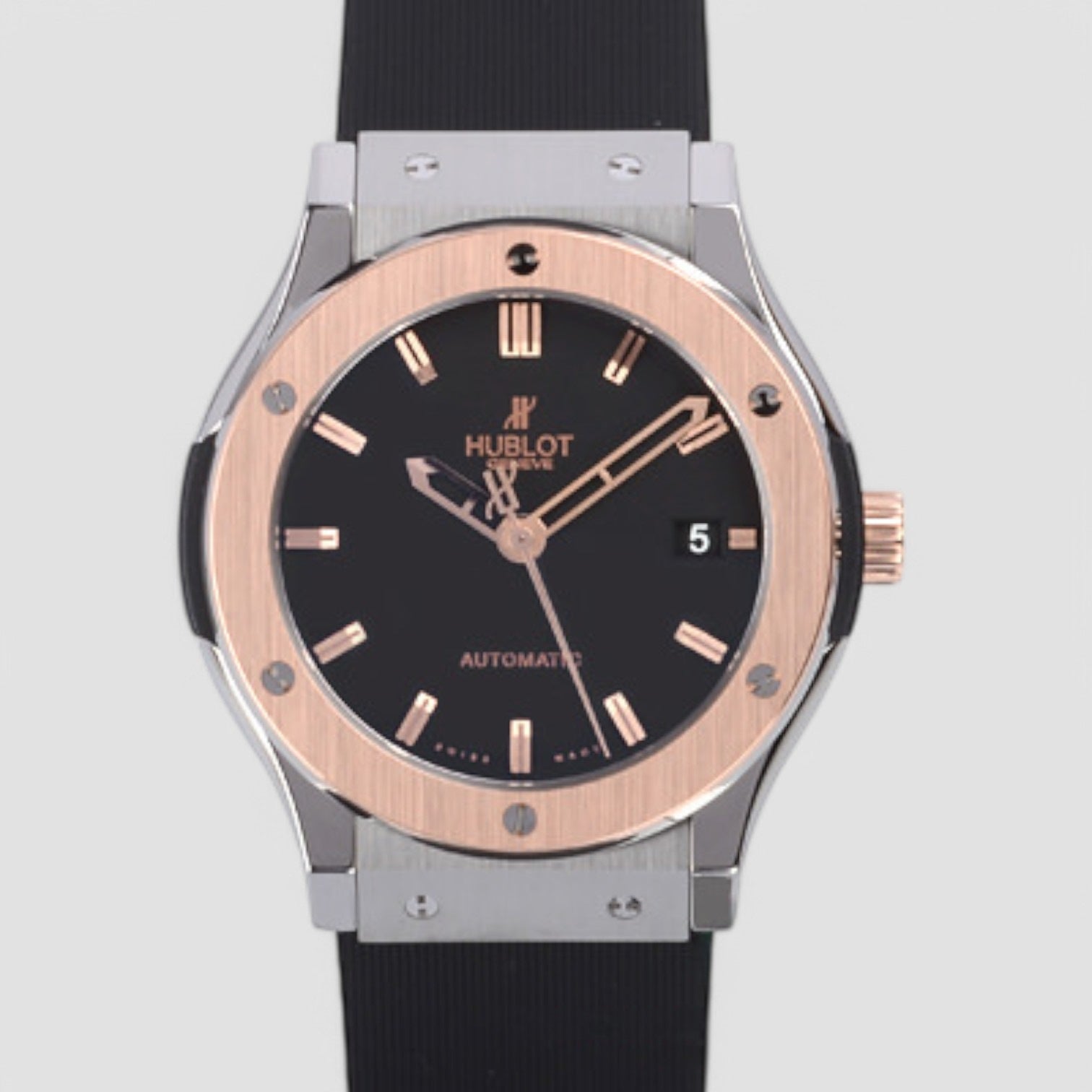 Classic Fusion Black Dial Black Rubber Men's Watch