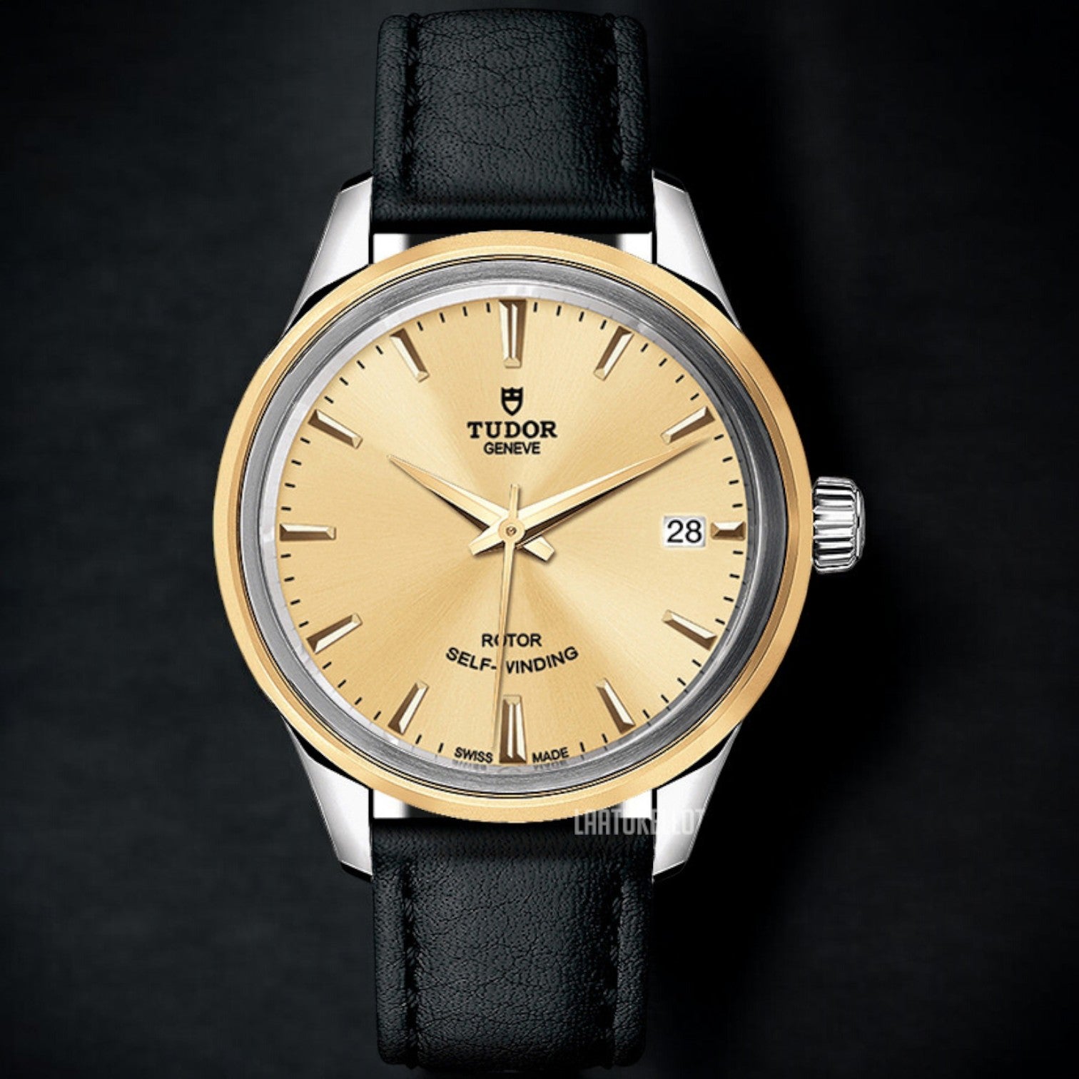 Style 34mm Stainless Steel / Yellow Gold / Champagne / Strap