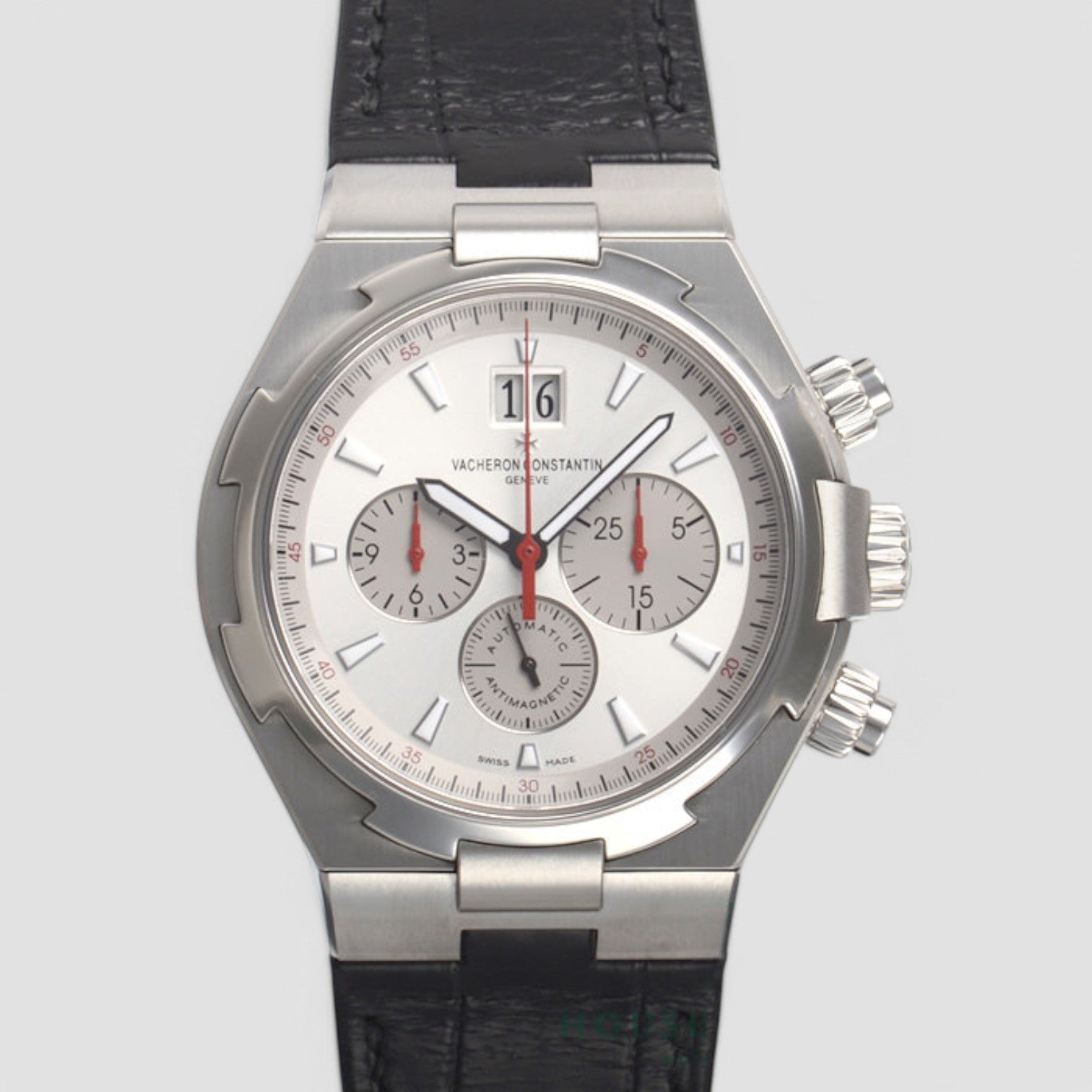 Overseas Chronograph SS Silver Dial LIMITED + Leather & Rubber strap
