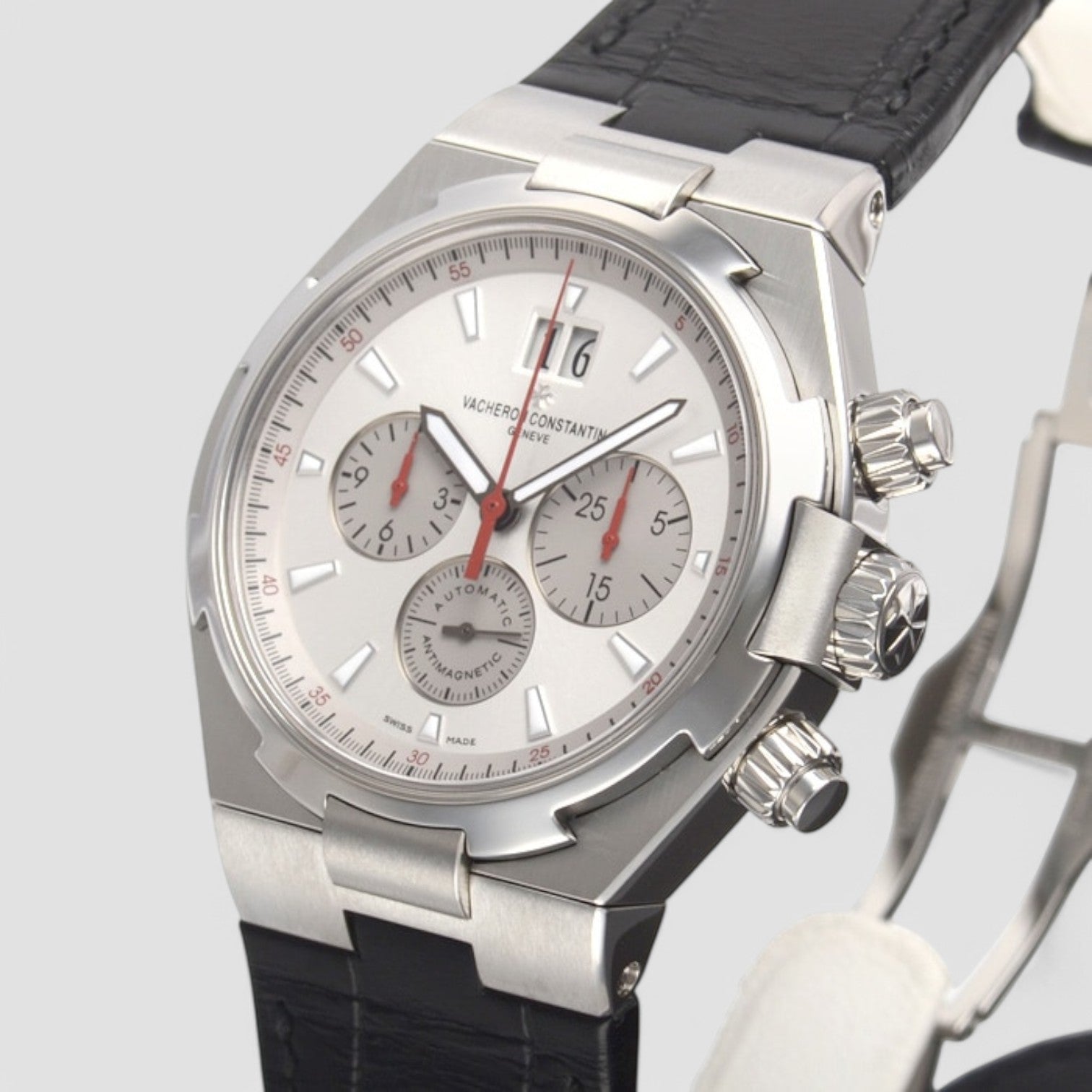 Overseas Chronograph SS Silver Dial LIMITED + Leather & Rubber strap