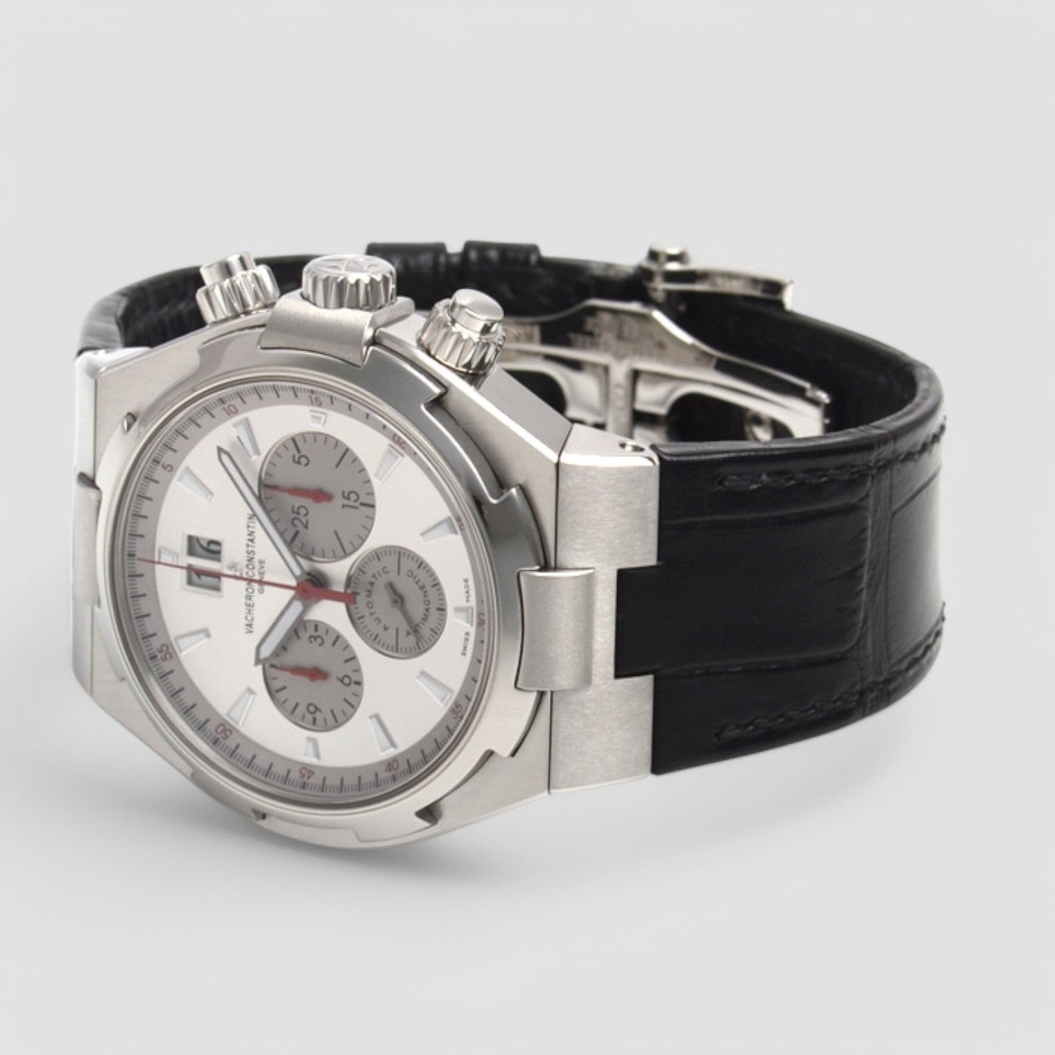 Overseas Chronograph SS Silver Dial LIMITED + Leather & Rubber strap