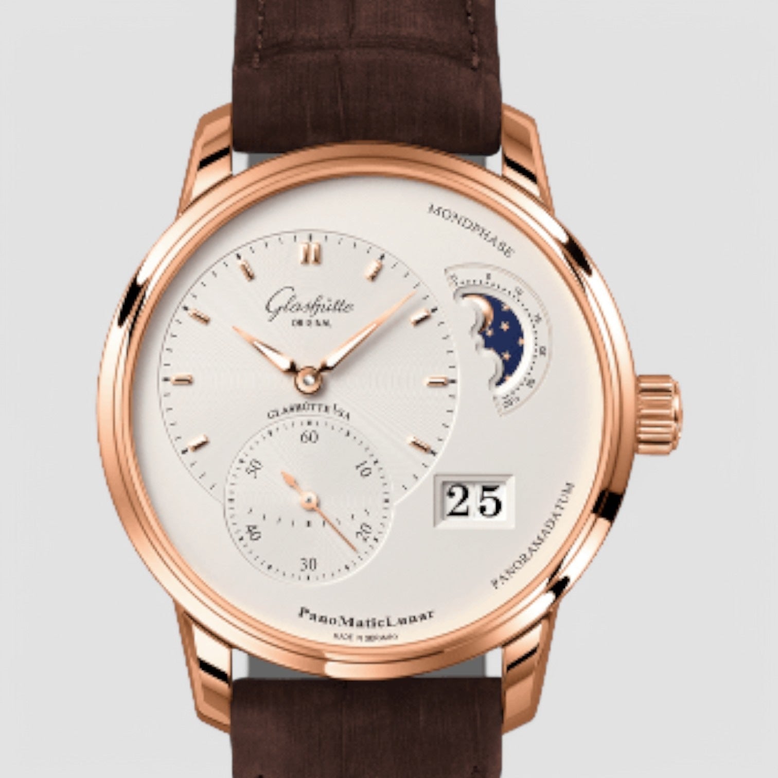 PanoMaticLunar Silver Dial 18K Rose Gold