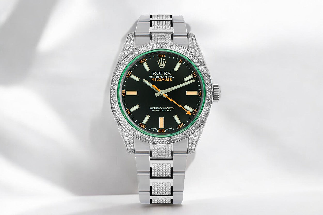 Milgauss Diamonds GV Black Dial Iced Out