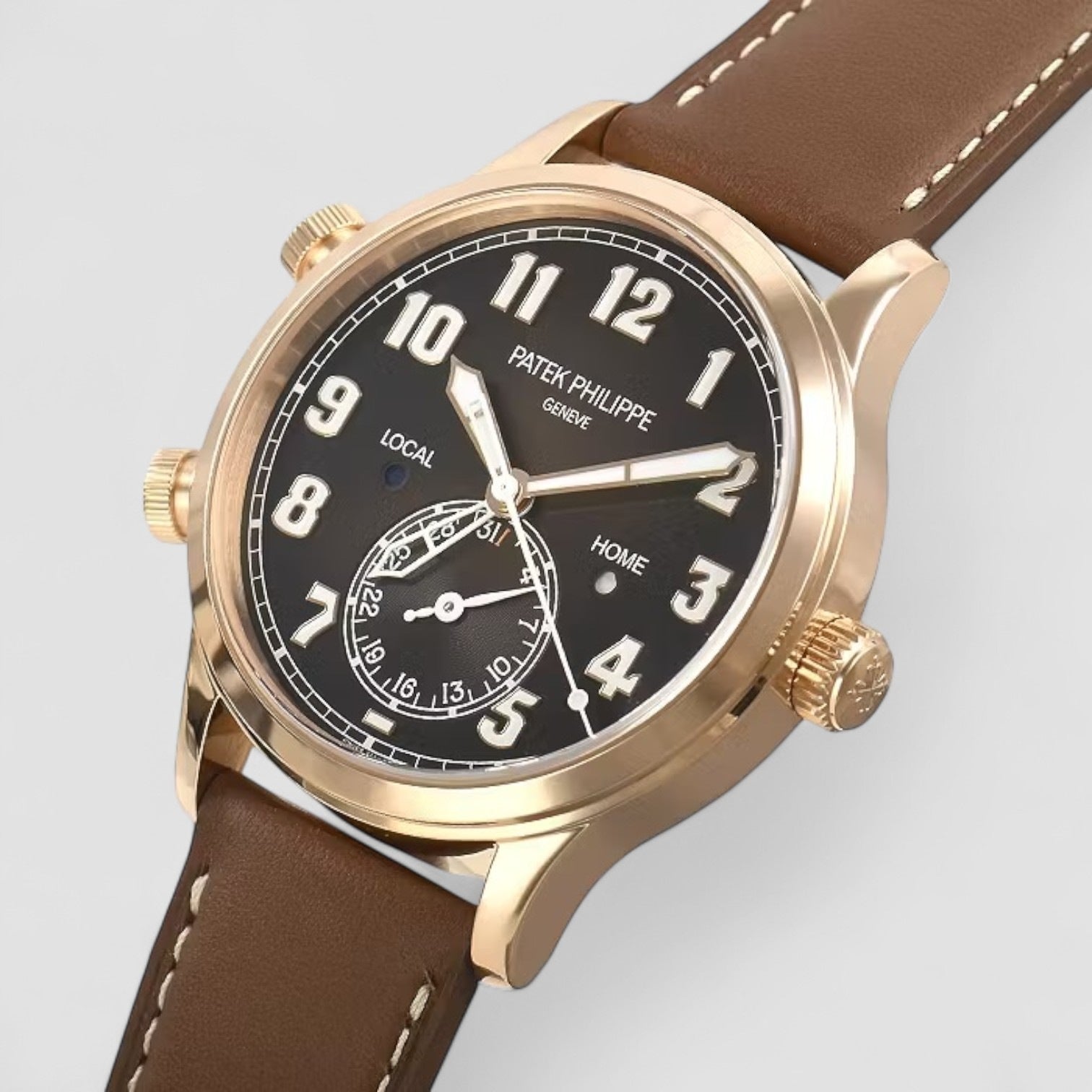 Philippe Calatrava 5524R Pilot Travel Time 18k Rose Gold