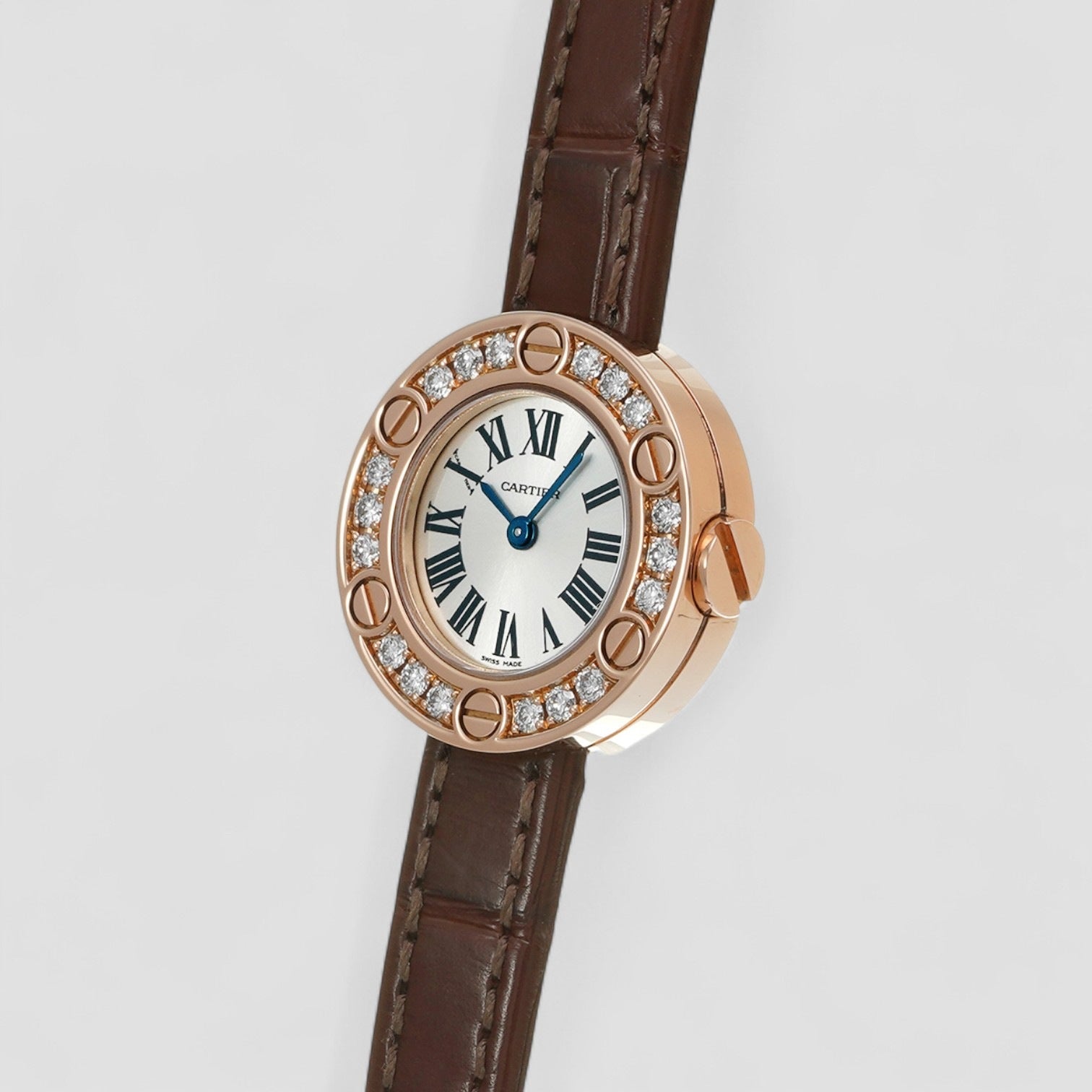 Love SM K18PG Pure Diamond LOVE Roman Women Watches