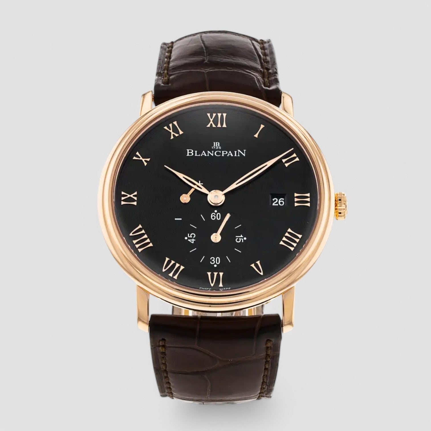 Villeret Ultra-Slim 18k RG Guilloche Black Dial