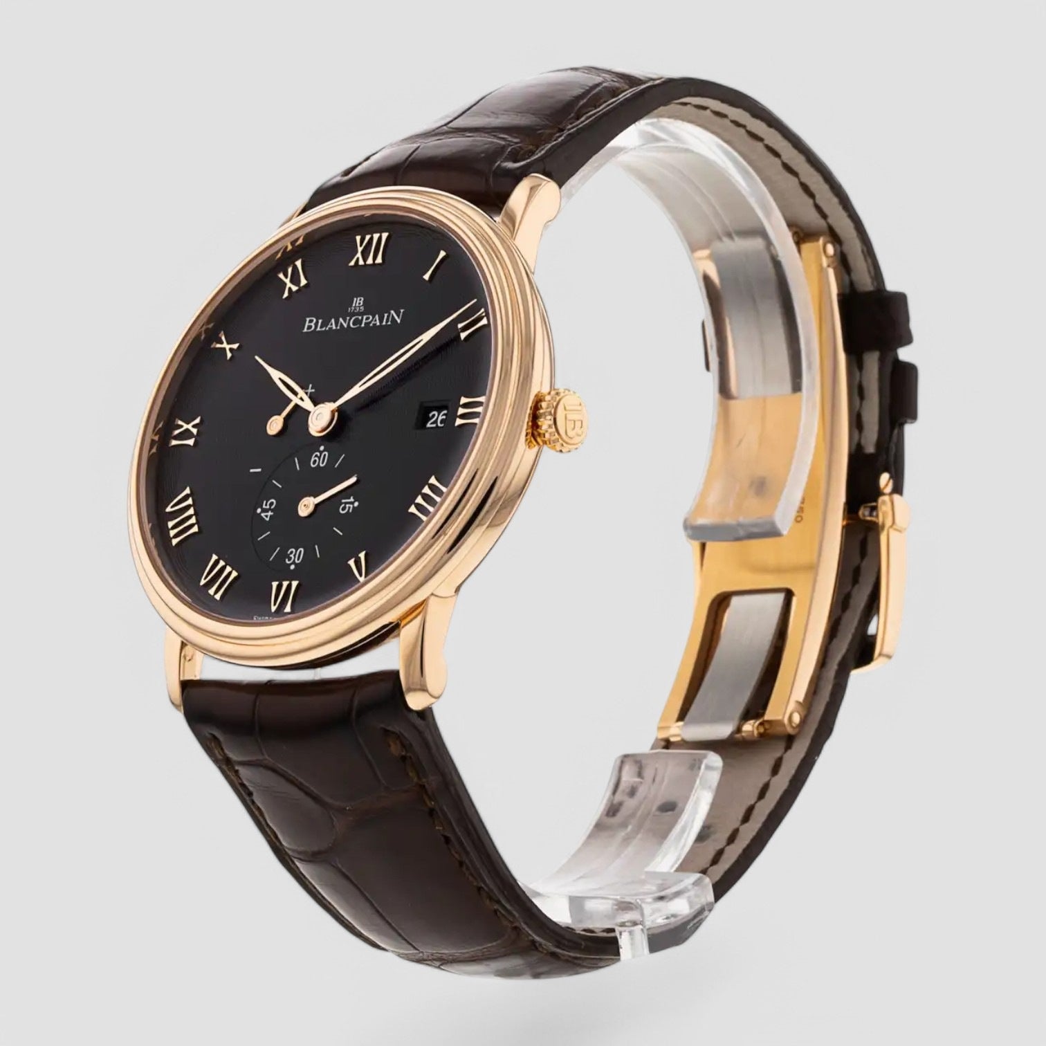 Villeret Ultra-Slim 18k RG Guilloche Black Dial