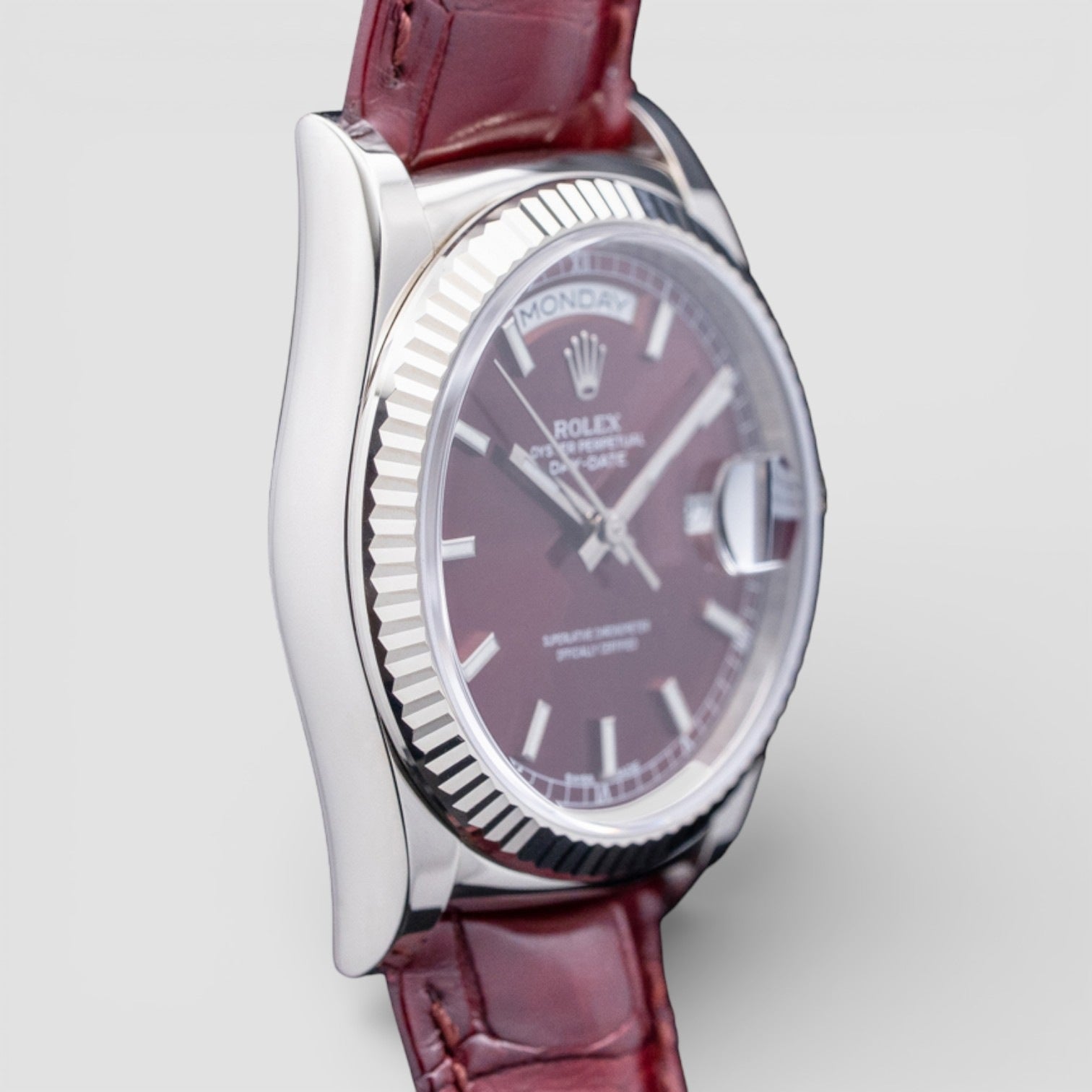 Day-Date 36 18ct White Gold - 36mm Cherry Dial - Full Set