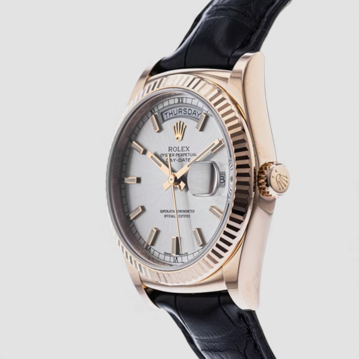 Day-Date 36 Rose Gold Silver Dial