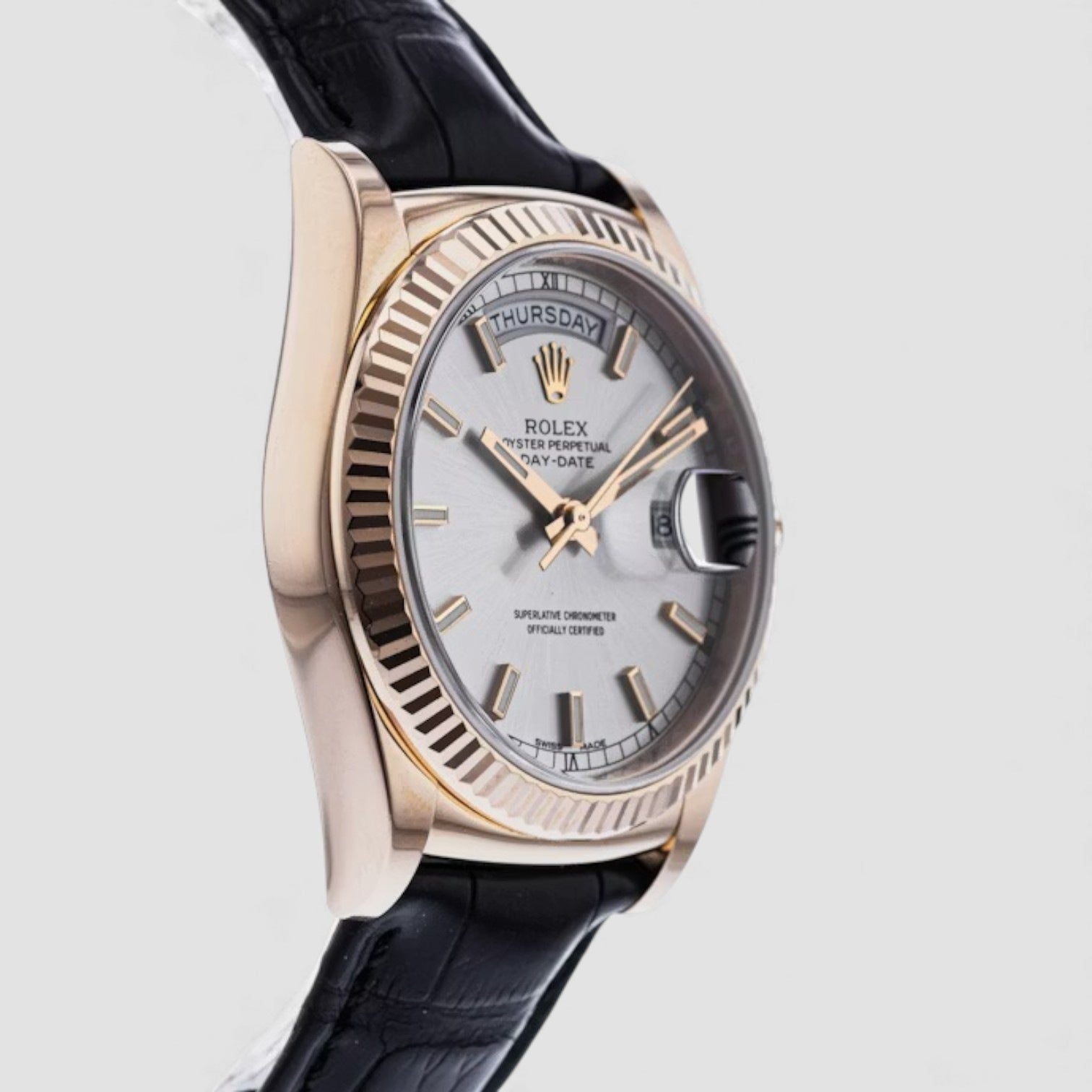 Day-Date 36 Rose Gold Silver Dial