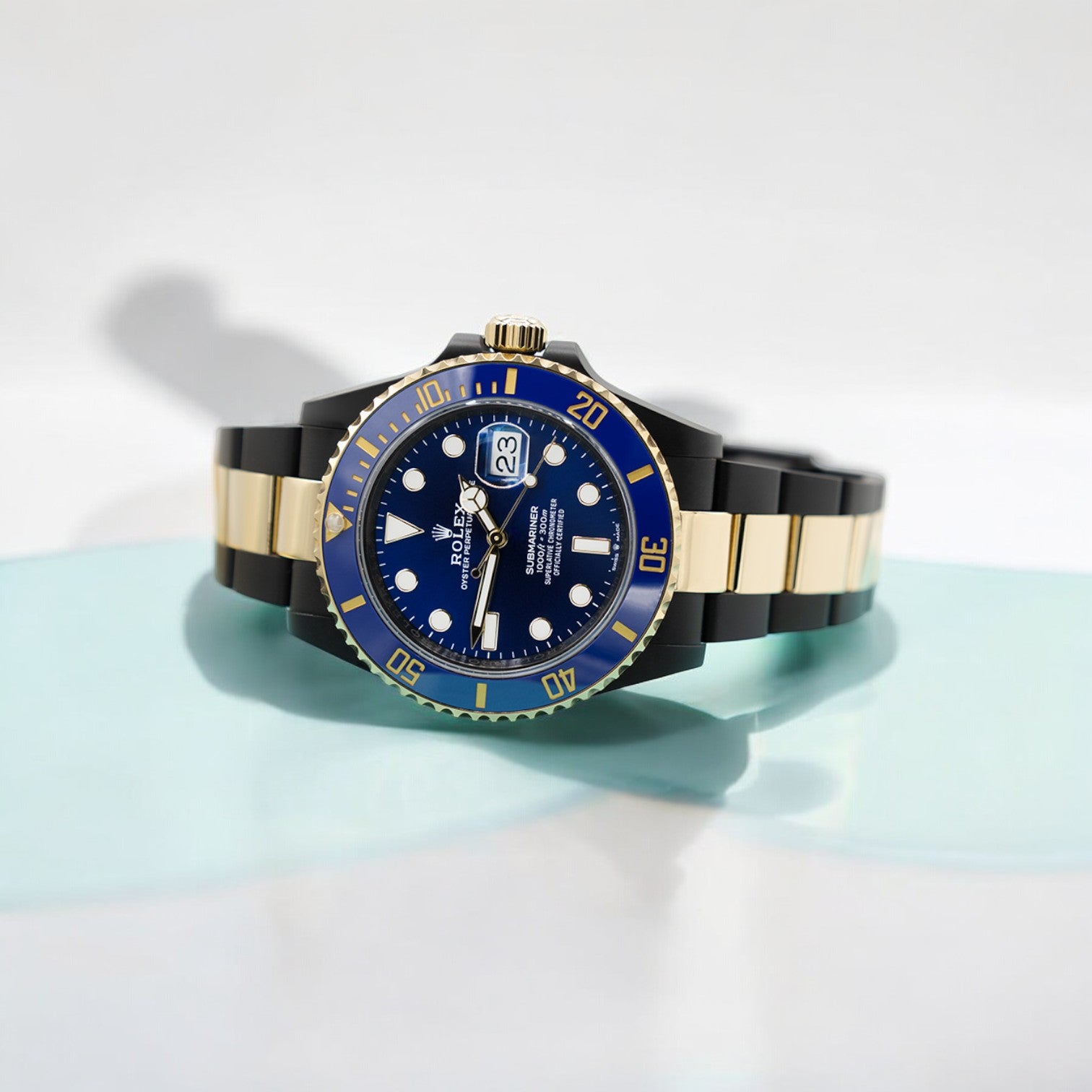 Submariner Date 41 mm Black Rolex DLC-PVD Two-Tone 18k Yellow Gold and Black Pvd