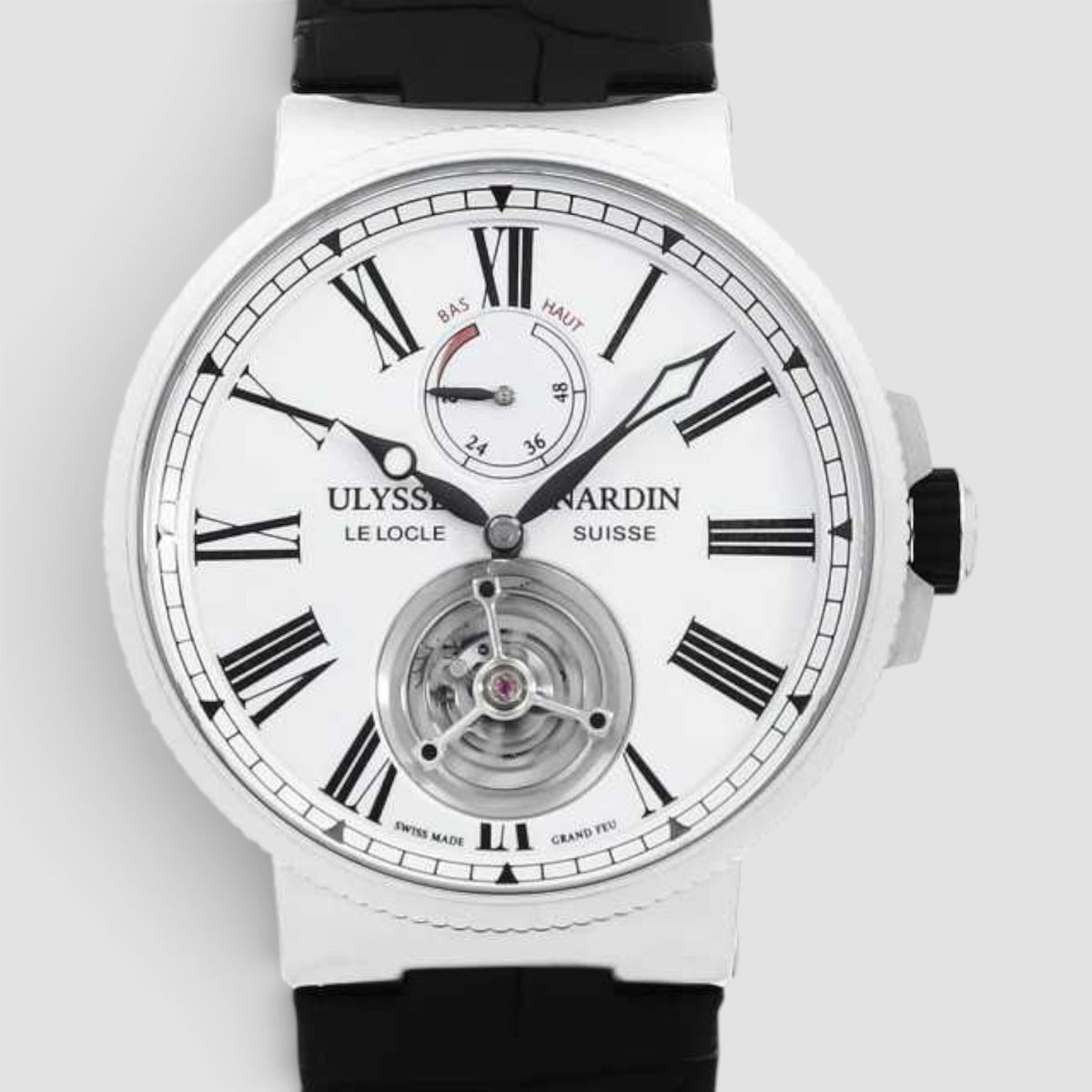 Marine Tourbillon 43mm White Grand Feu Enamel Dial Stainless Steel