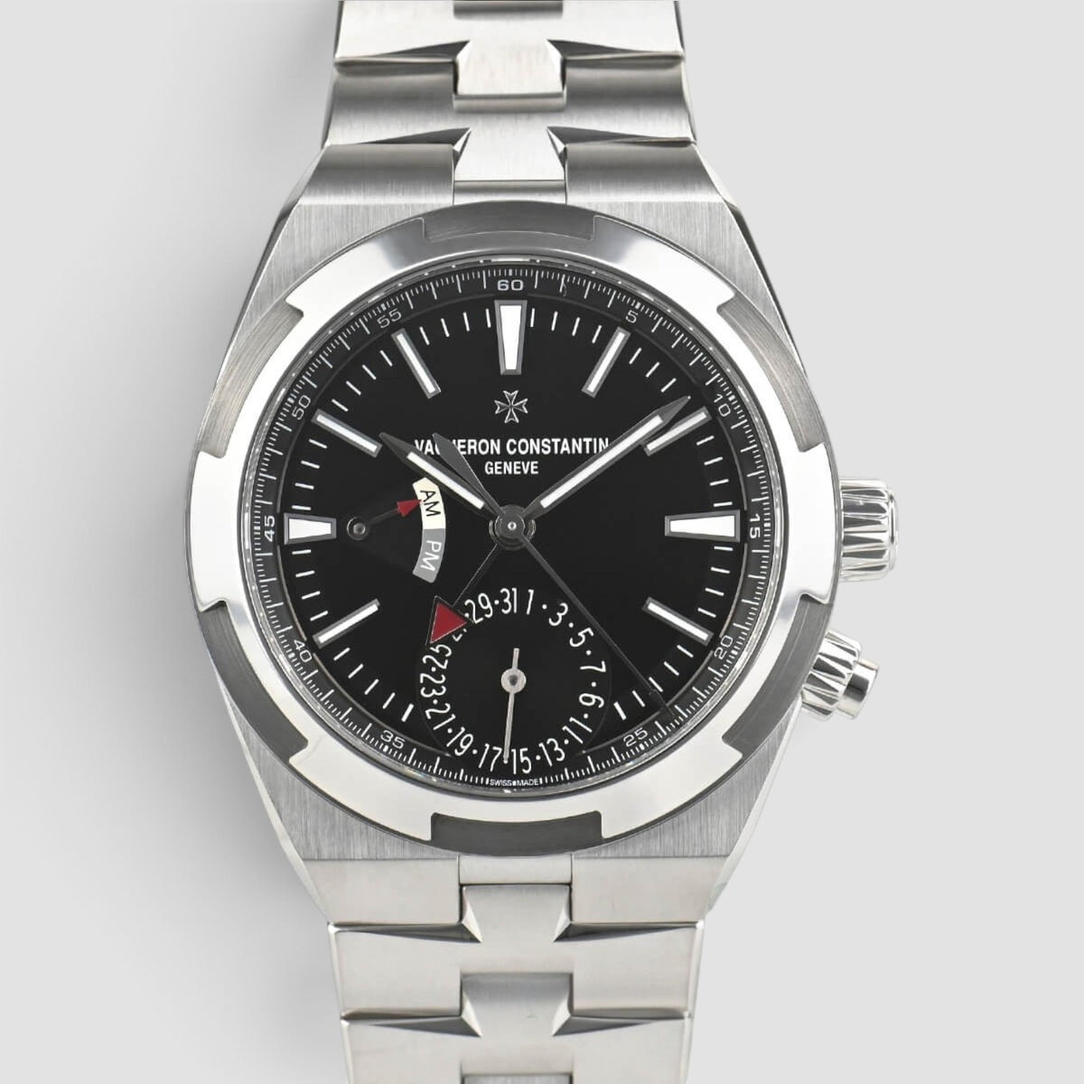 Overseas Dual Time Stainless Steel Black Dial