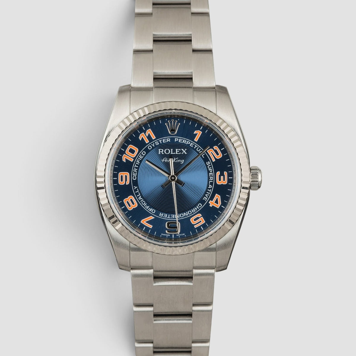Air-King 34 Blue Concentric Dial with Orange Arabic Numerals