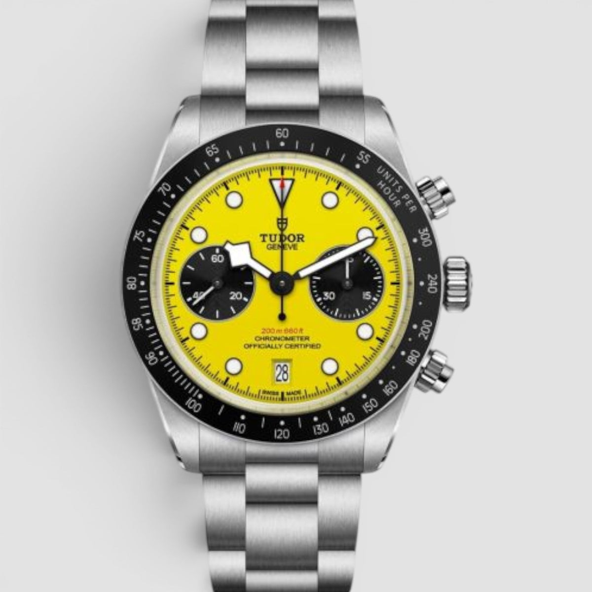 Black Bay Chrono Bumblebee Yellow Dial Stainless Steel Watch