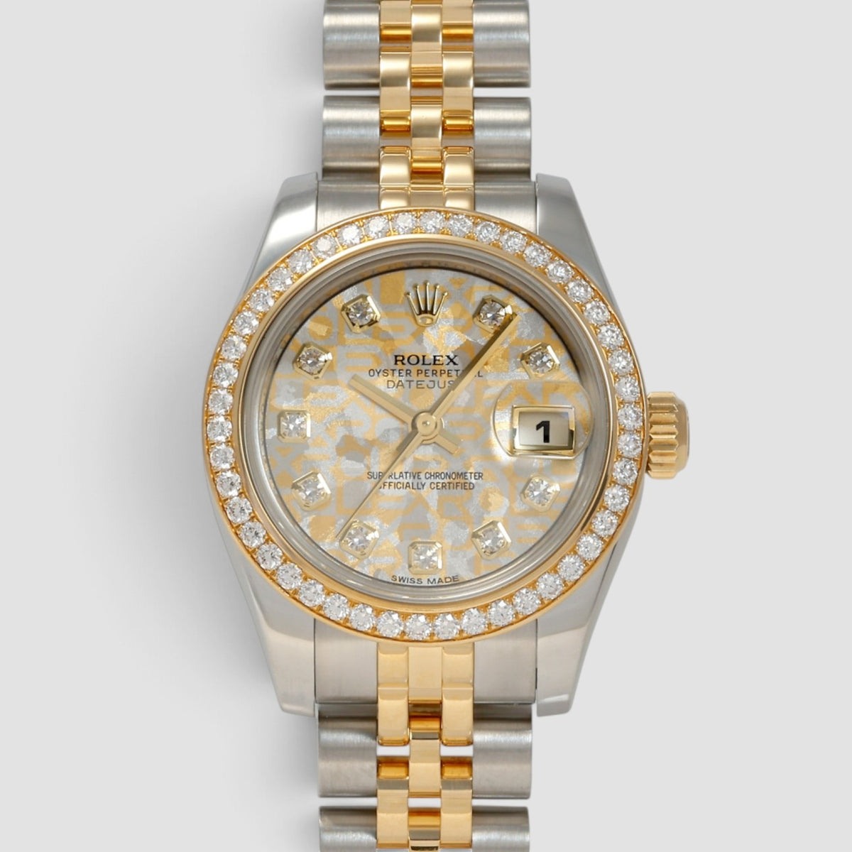 Lady-Datejust 26 Champagne Crystal Diamond Dial Jubilee