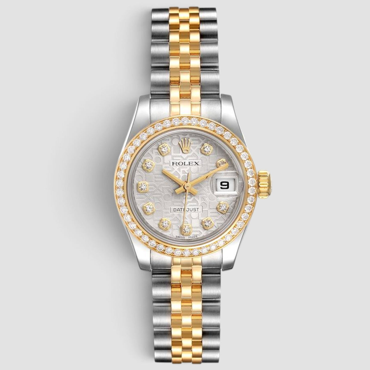 Lady-Datejust 26 Silver Computer Diamond Dial Jubilee