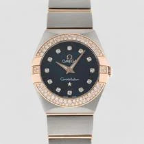 Constellation Blue Dial Steel Rose Gold Diamond Ladies Watch