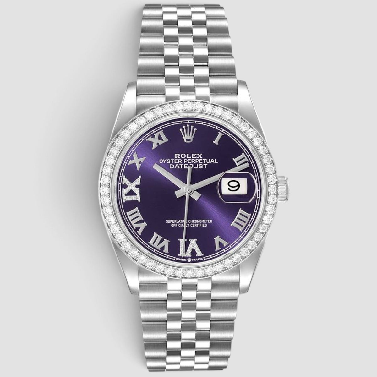 Datejust 36 Violet Purple Aubergine Diamond Dial Jubilee