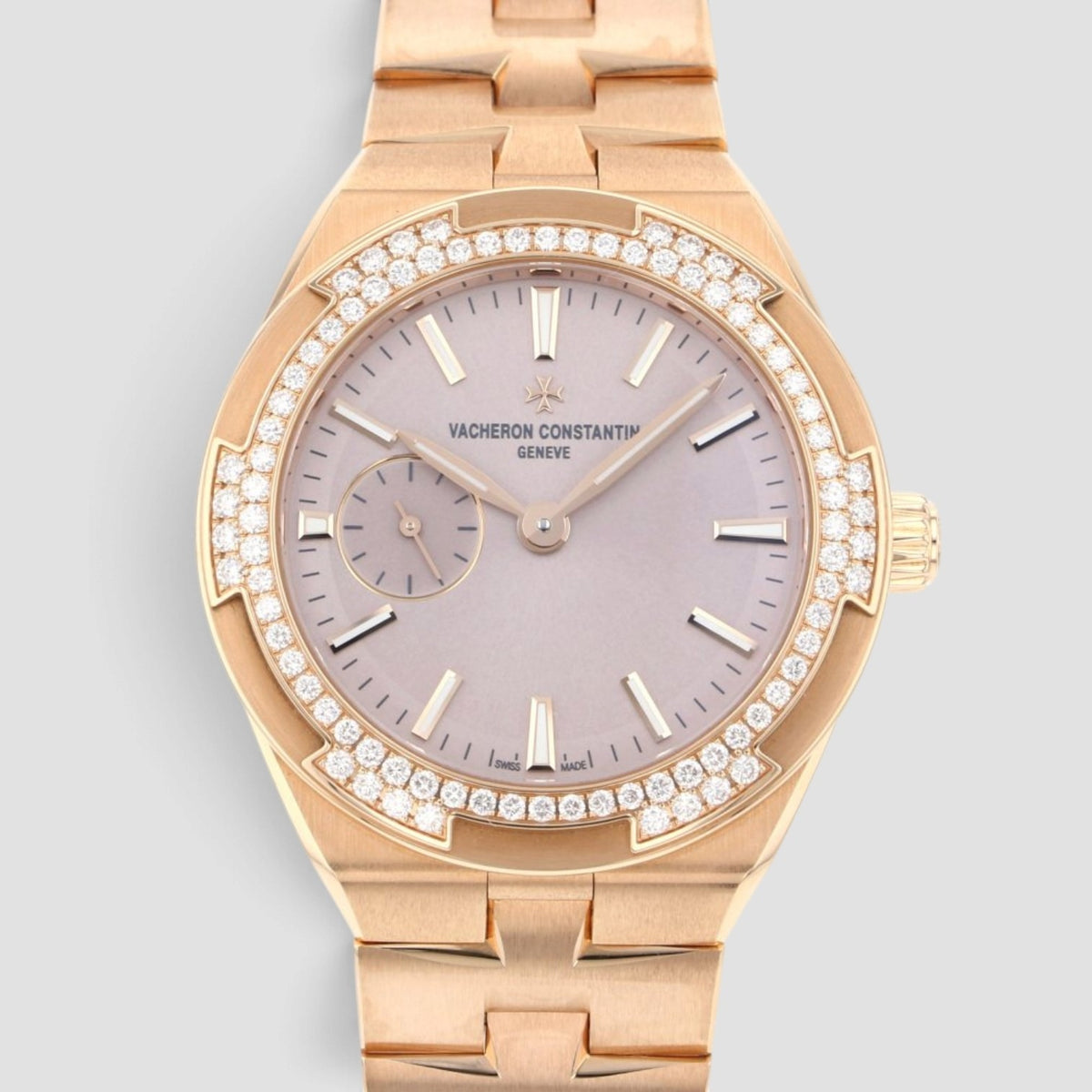 Overseas 37mm Pink Dial 18kt Rose Gold Diamond