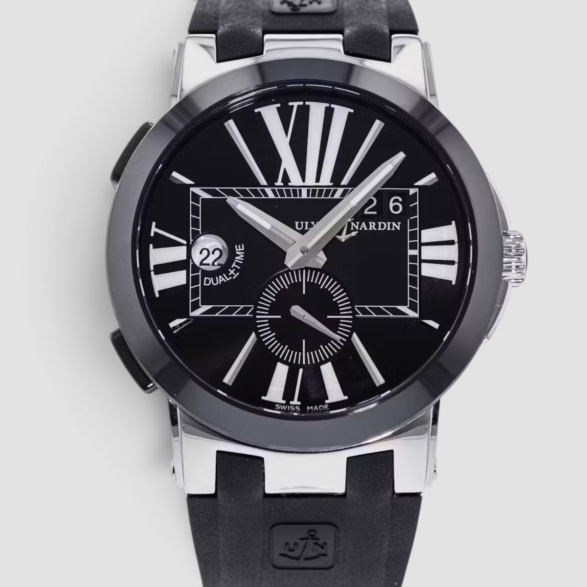 Executive Dual Time 43mm Black Dial Diamond Bezel