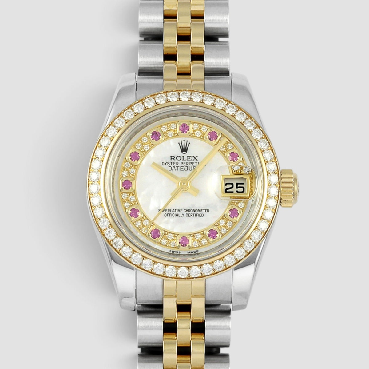 Lady-Datejust 26 Factory MOP Ruby Dial Jubilee