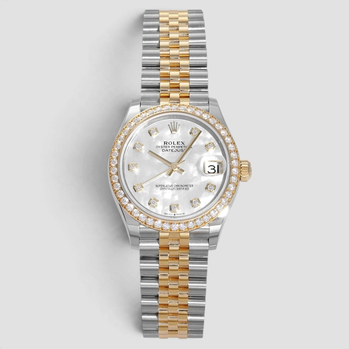 Datejust 31 White Mother-of-Pearl Diamond Dial Jubilee