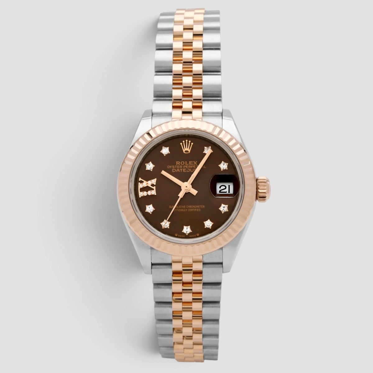 Lady-Datejust 28 Chocolate Star Diamond Dial