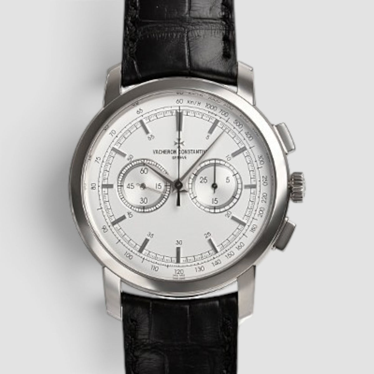 Traditionnelle Chronograph 42mm Silver Dial 18kt White Gold