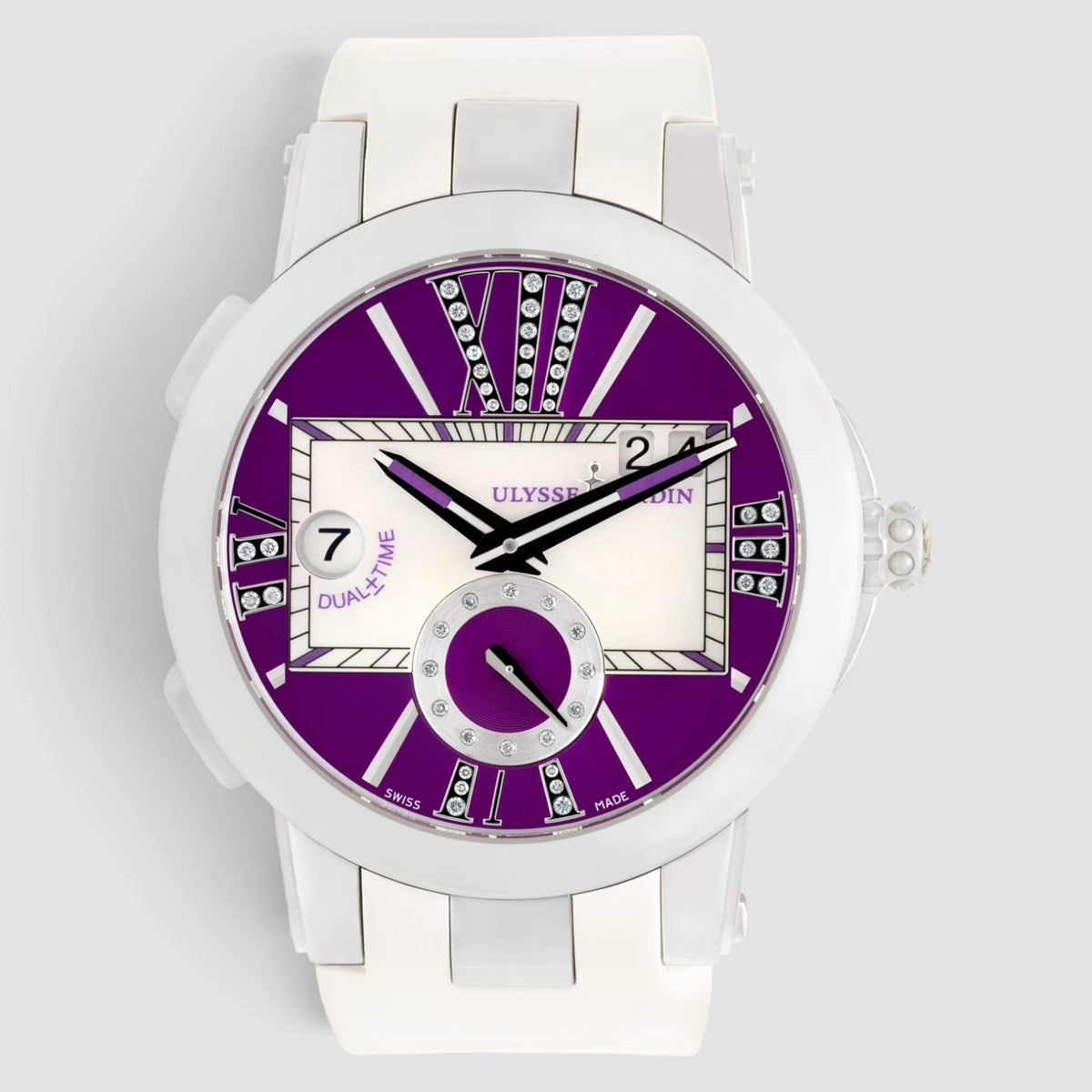 Executive Dual Time 40mm Purple Dial Stainless Steel