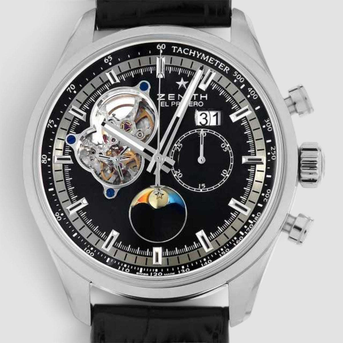 El Primero Chronomaster Open Black Dial Stainless Steel