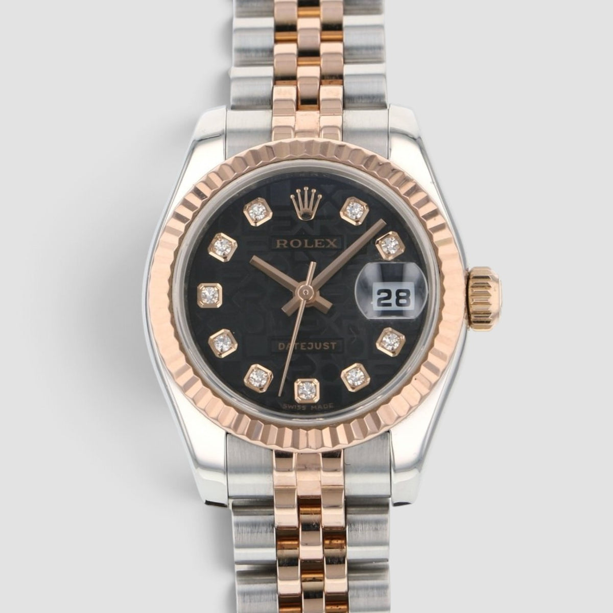 Lady-Datejust 26 Black Computer Diamond Dial Jubilee