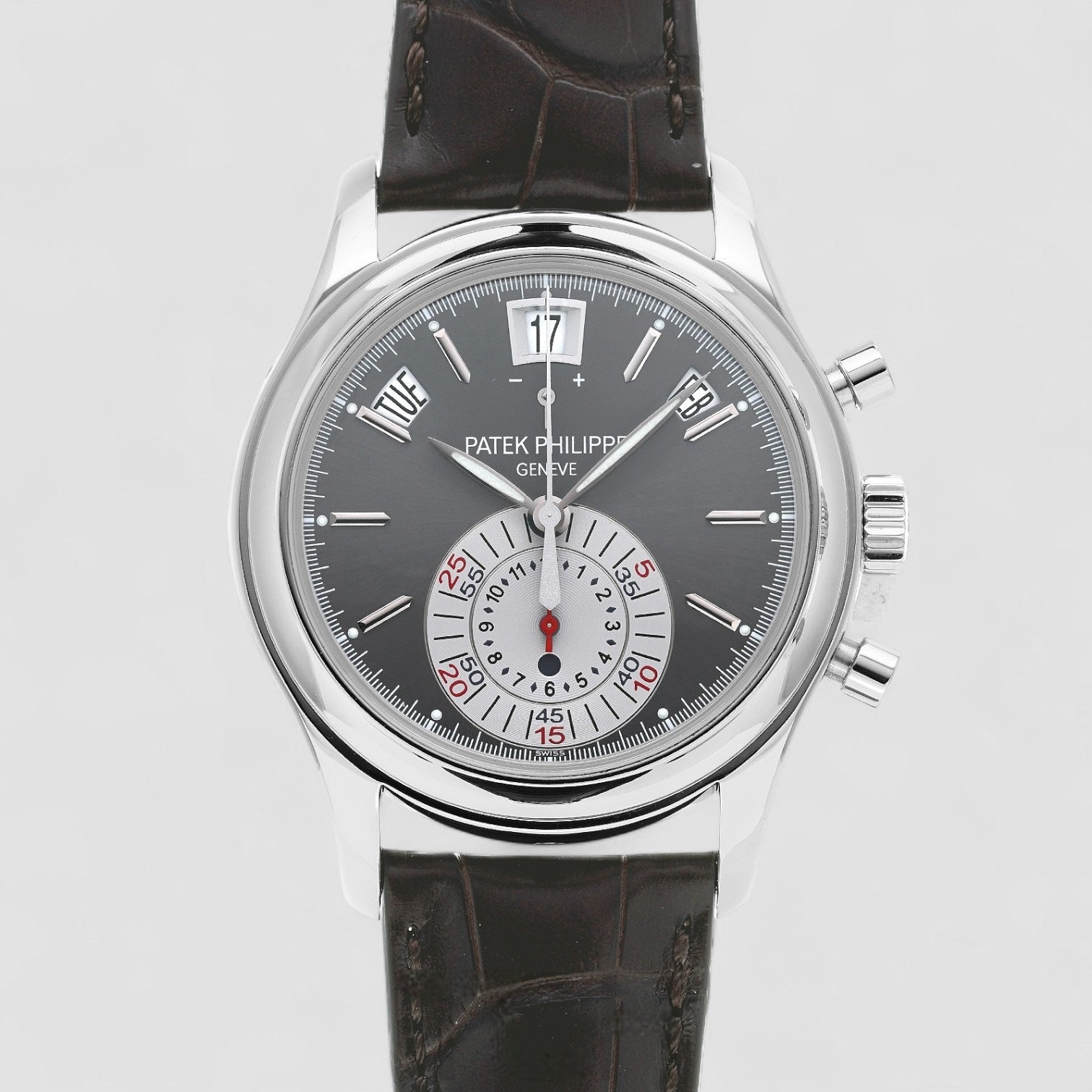 Annual Calendar Chronograph Platinum Grey Dial