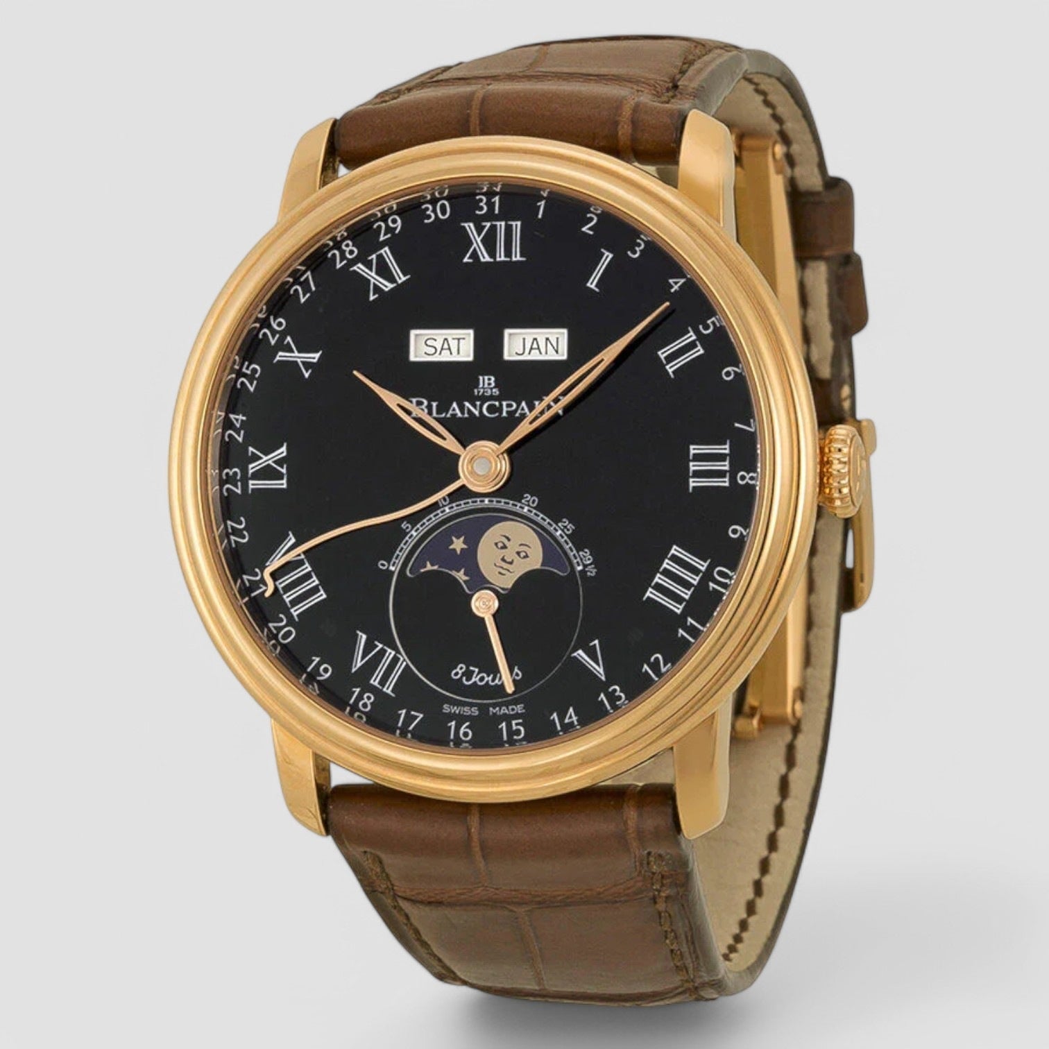 Villeret Quantième Complet Calendar 8 Days Unisex Watch